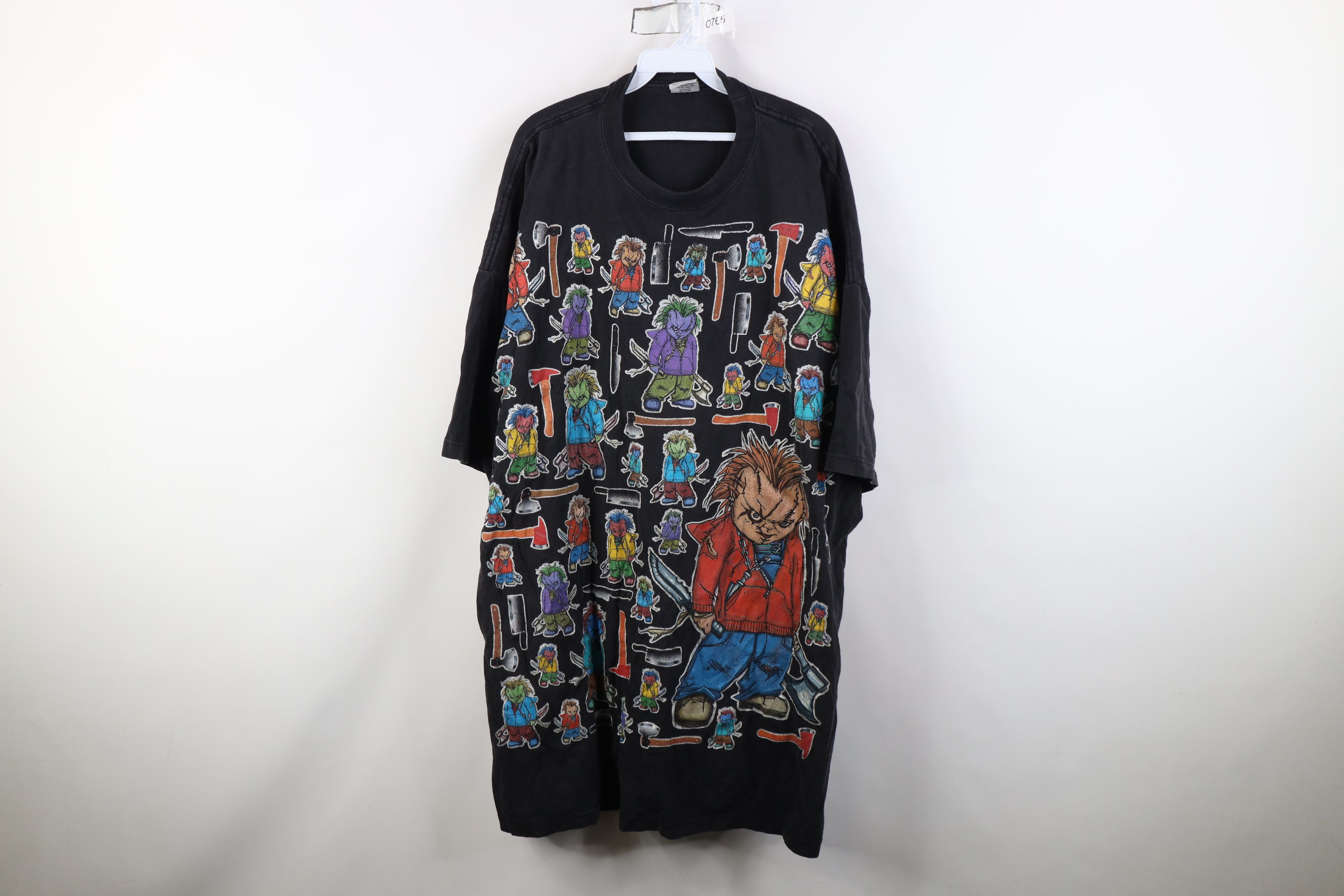 Vintage Vintage 90s Y2K Chucky Doll Short Sleeve T-Shirt Black Size US XXL / EU 58 / 5 - 1 Thumbnail