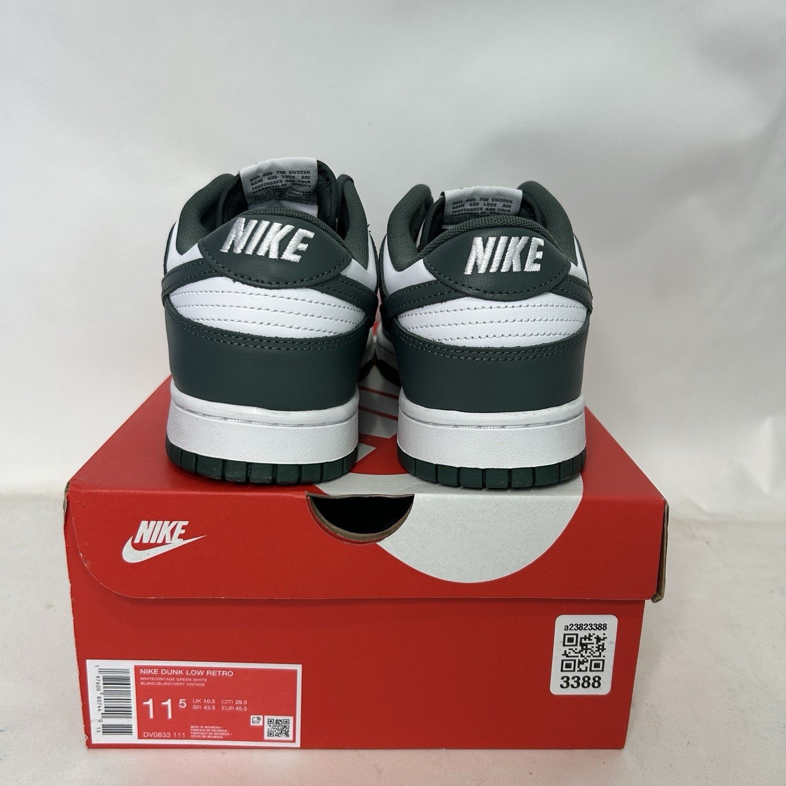 Nike Nike Dunk Low Retro “White Vintage Green” Size US 11.5 / EU 44-45 - 4 Thumbnail