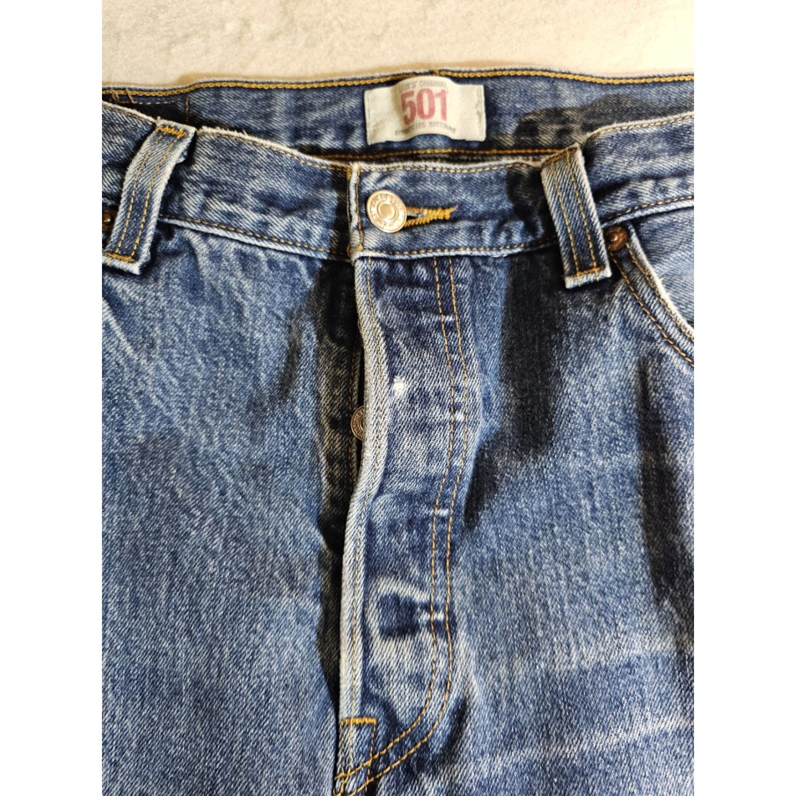 Levi's VINTAGE Levi’s 501 XX Jeans, Denim, Button Fly, Red Tag, Mens Sz 36X30, Blue, 90s, USA, Regular Fit Size US 36 / EU 52 - 3 Thumbnail
