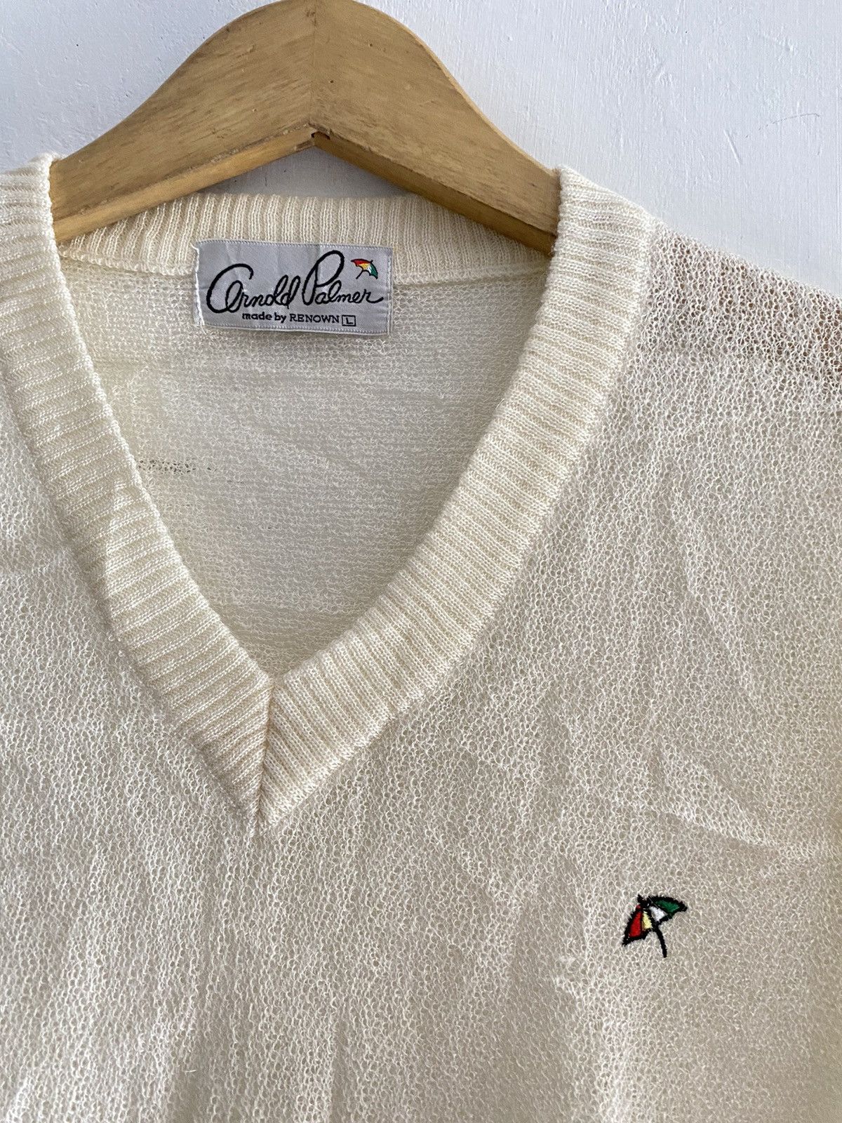 Japanese Brand × Vintage Vintage arnold palmer mesh knit v neck sweatshirts Size US L / EU 52-54 / 3 - 3 Thumbnail
