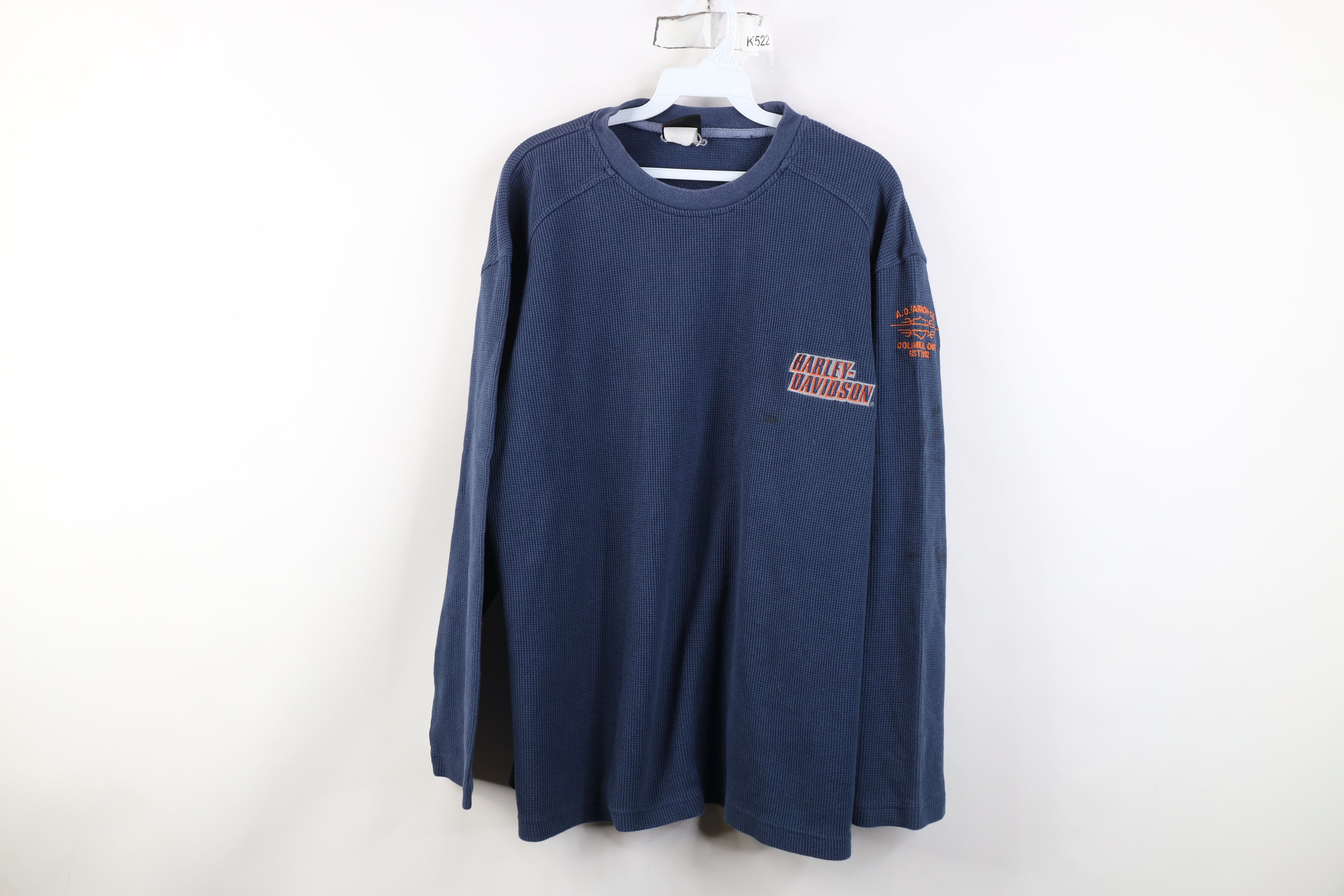 Harley Davidson Vintage Harley Davidson Waffle Knit Long Sleeve T-Shirt Size US XL / EU 56 / 4 - 1 Thumbnail