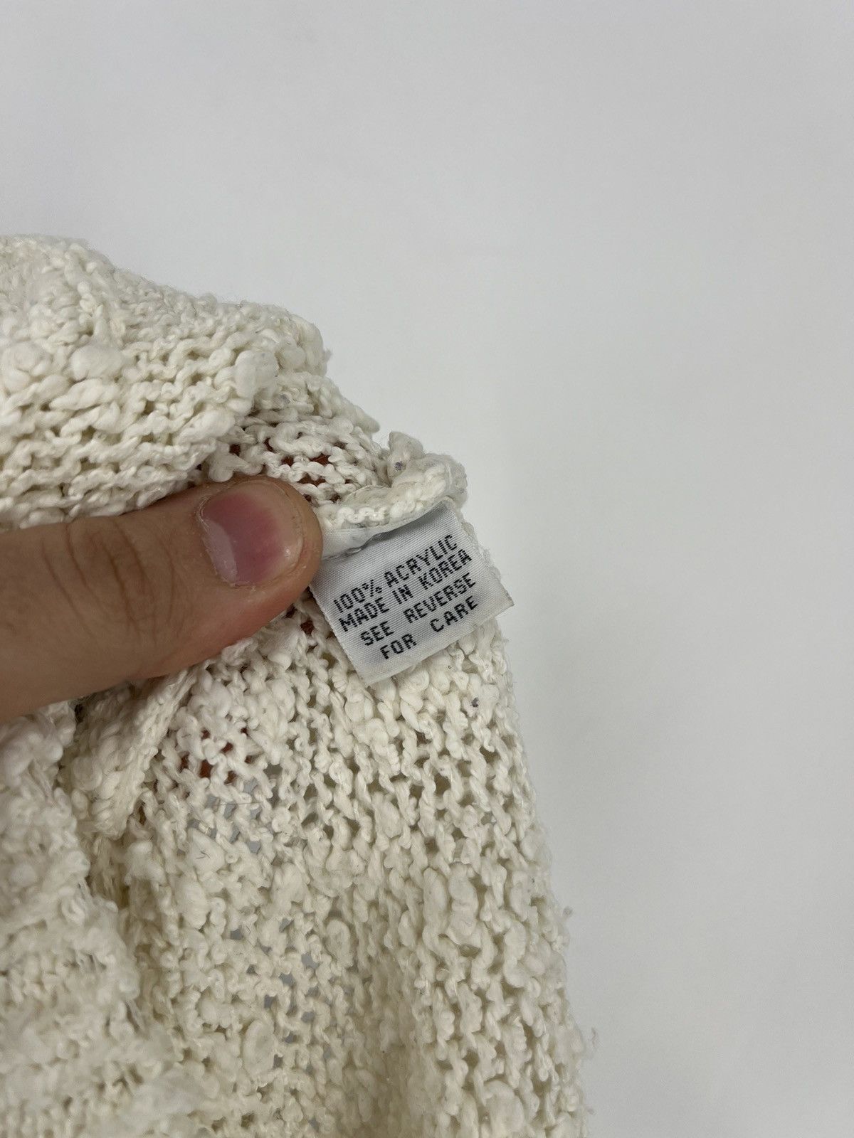 Japanese Brand Vintag BeigeLace With Flower Knitwear Sweater Made in Korea Size M / US 6-8 / IT 42-44 - 9 Thumbnail