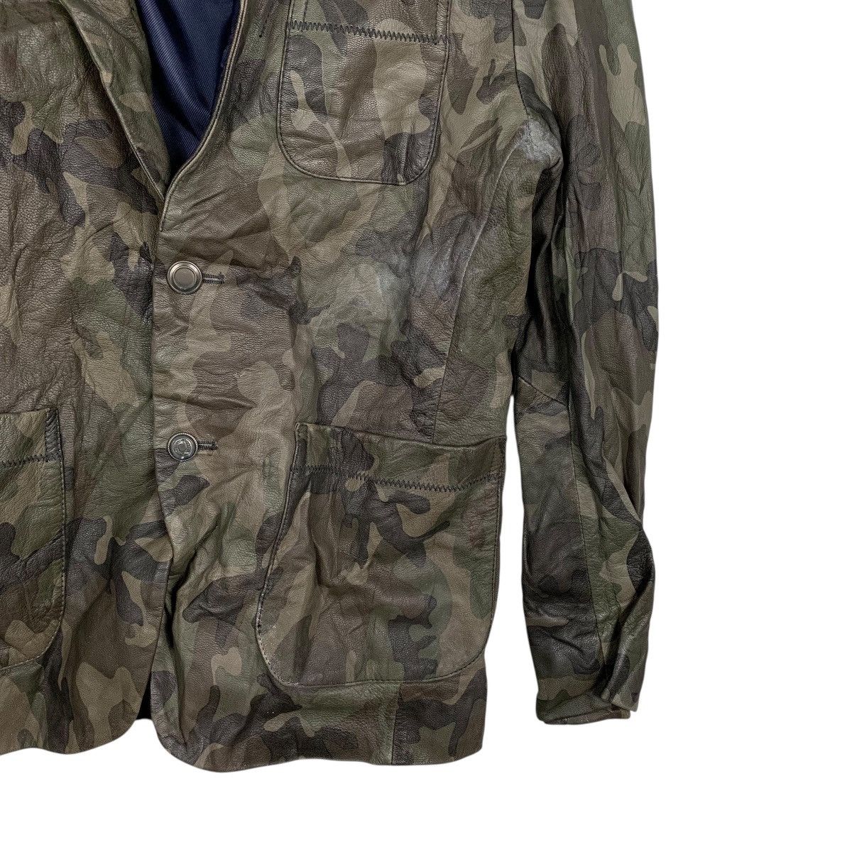 NANO universe Japanese Brand Nano Universe Camo Leather Jacket Size US XS / EU 42 / 0 - 4 Thumbnail