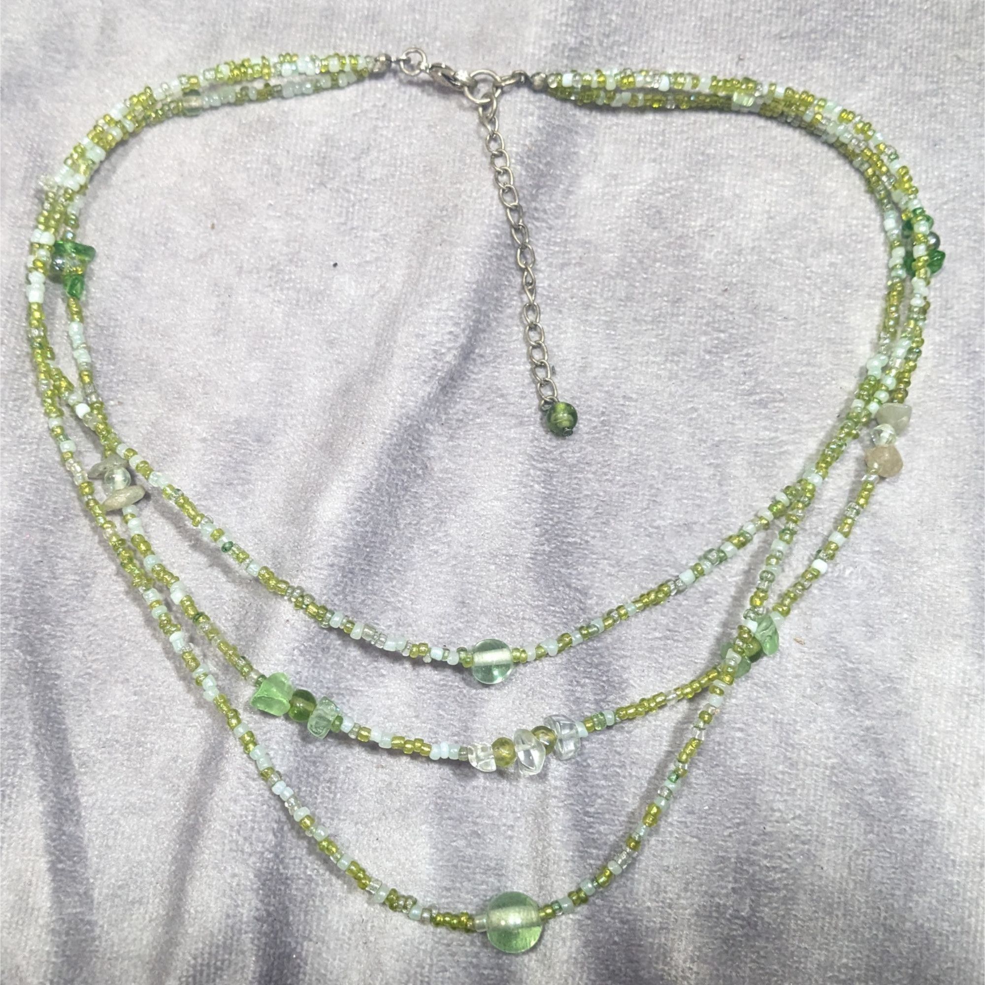 Other Nature Inspired Green Glass Layered Beaded Necklace Size ONE SIZE - 6 Thumbnail