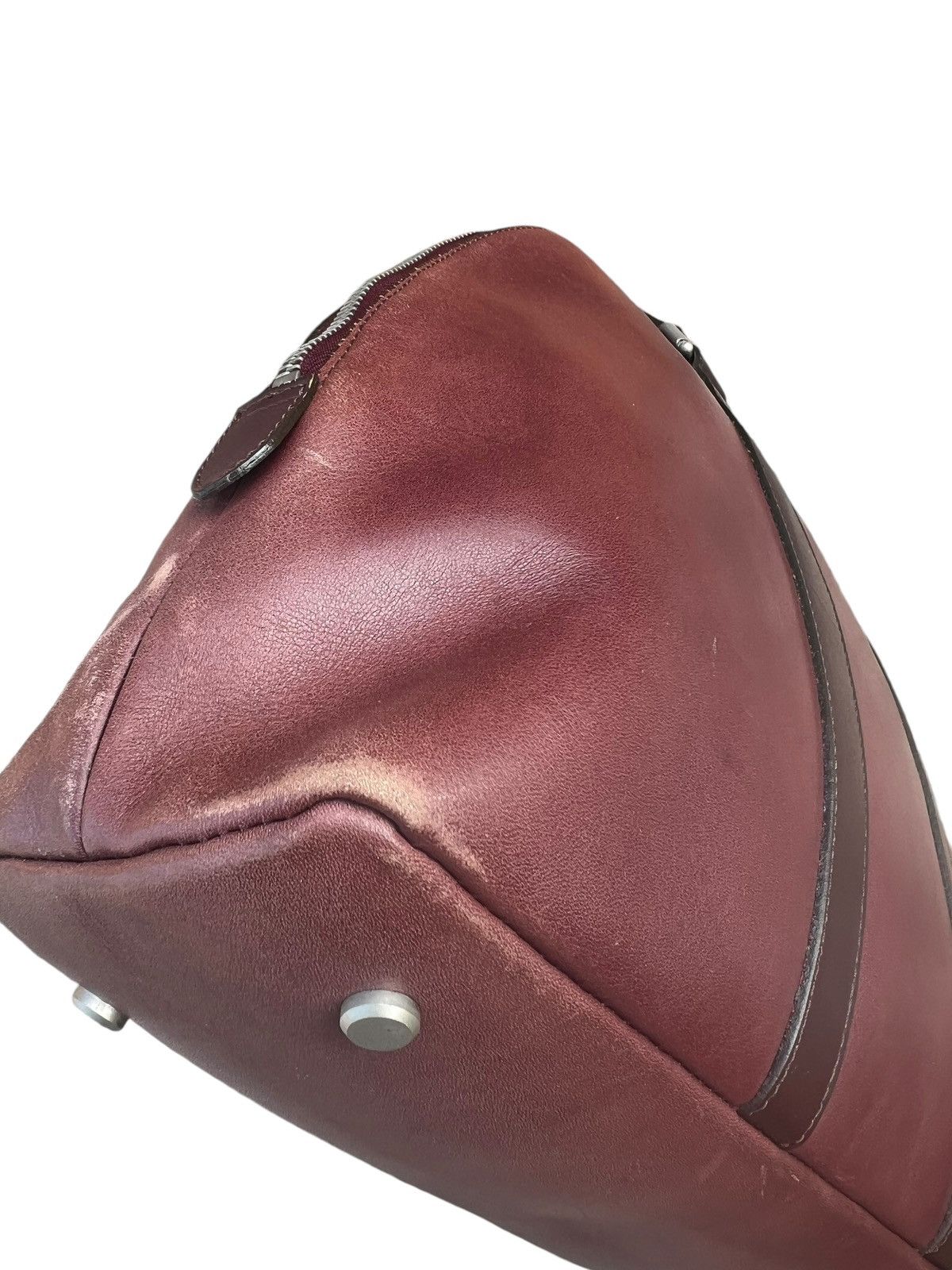 agnes b. Vintage Agnes B. Voyage Distress Fade Patina Leather Bag Size ONE SIZE - 13 Thumbnail