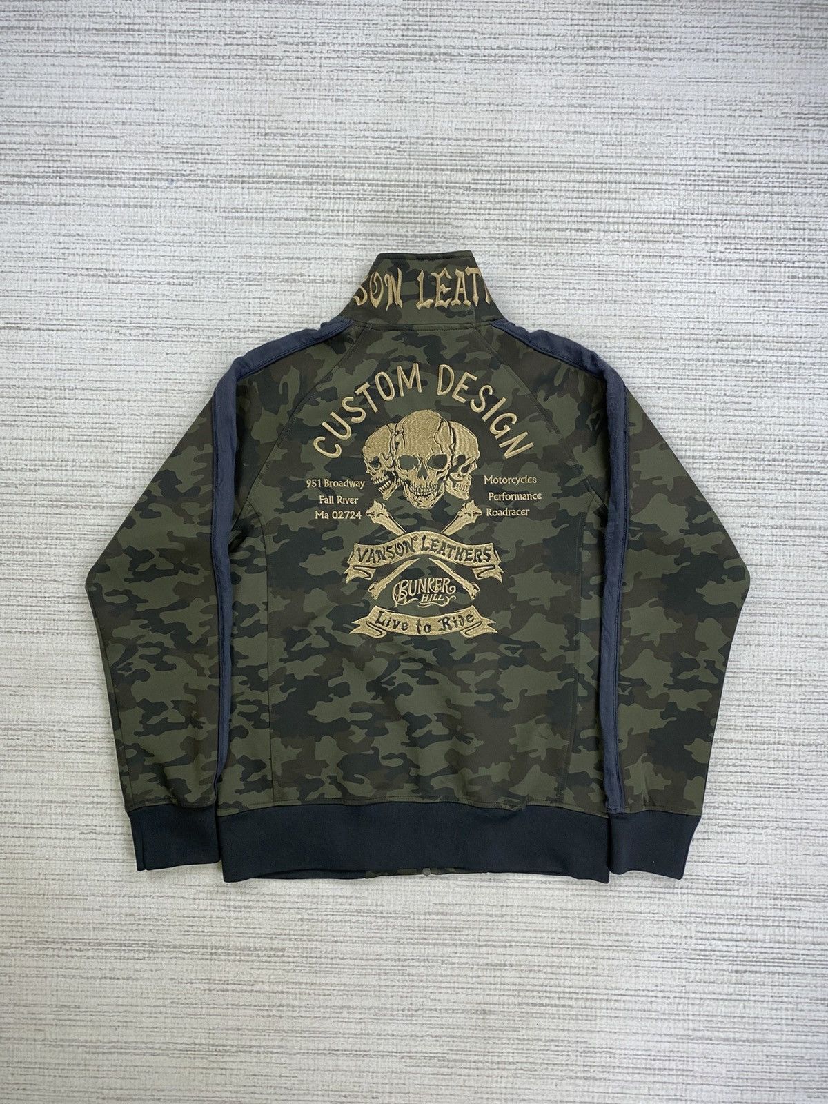 🔥 Vanson Leather Live To Ride Embroidery Camouflage Jacket