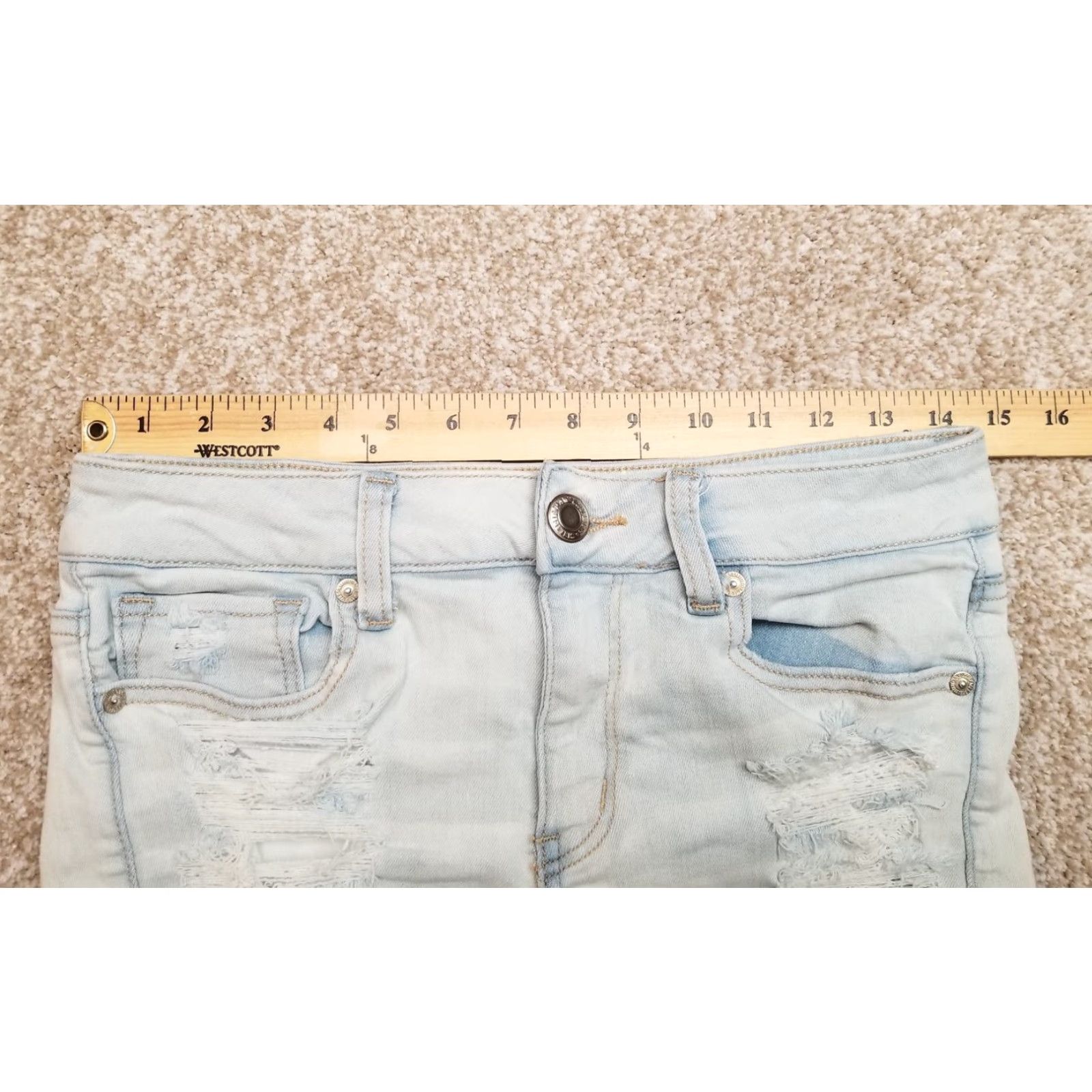 American Eagle Outfitters VINTAGE American Eagle Outfitters Jeans Cut Offs Women 6 Blue Denim NE(X)T Level Stretch Size 28" / US 6 / IT 42 - 7 Thumbnail