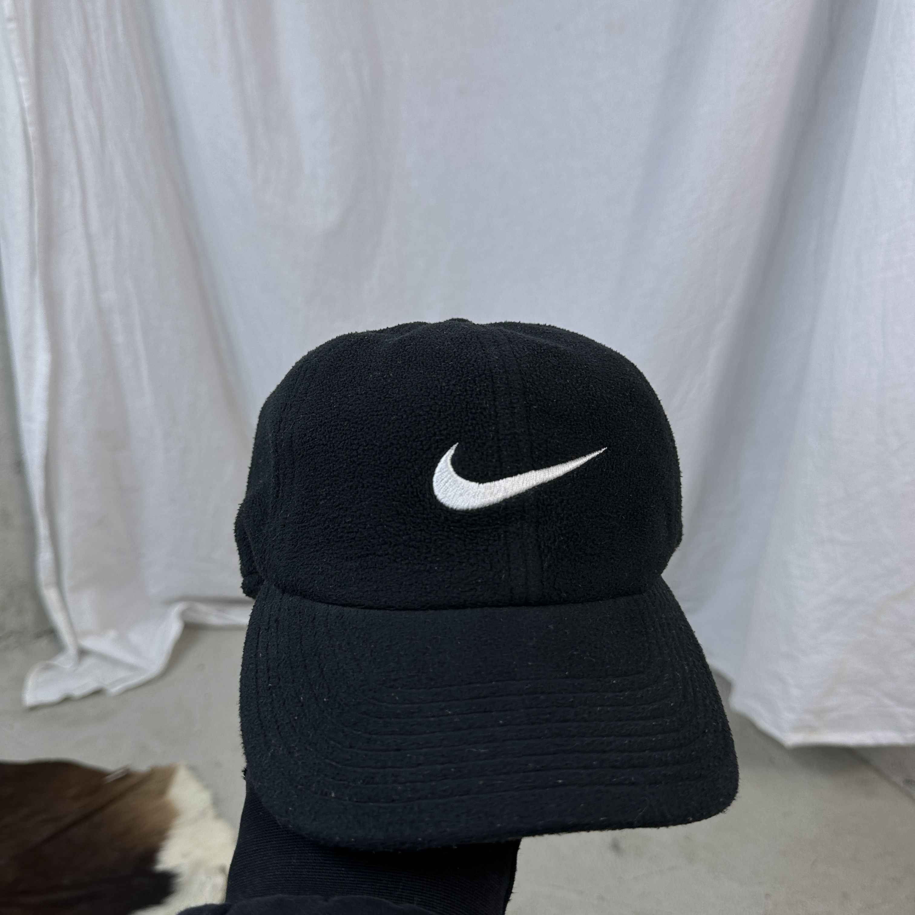 Nike × Vintage Nike 90s Vintage Fleece Cap Size ONE SIZE - 2 Thumbnail
