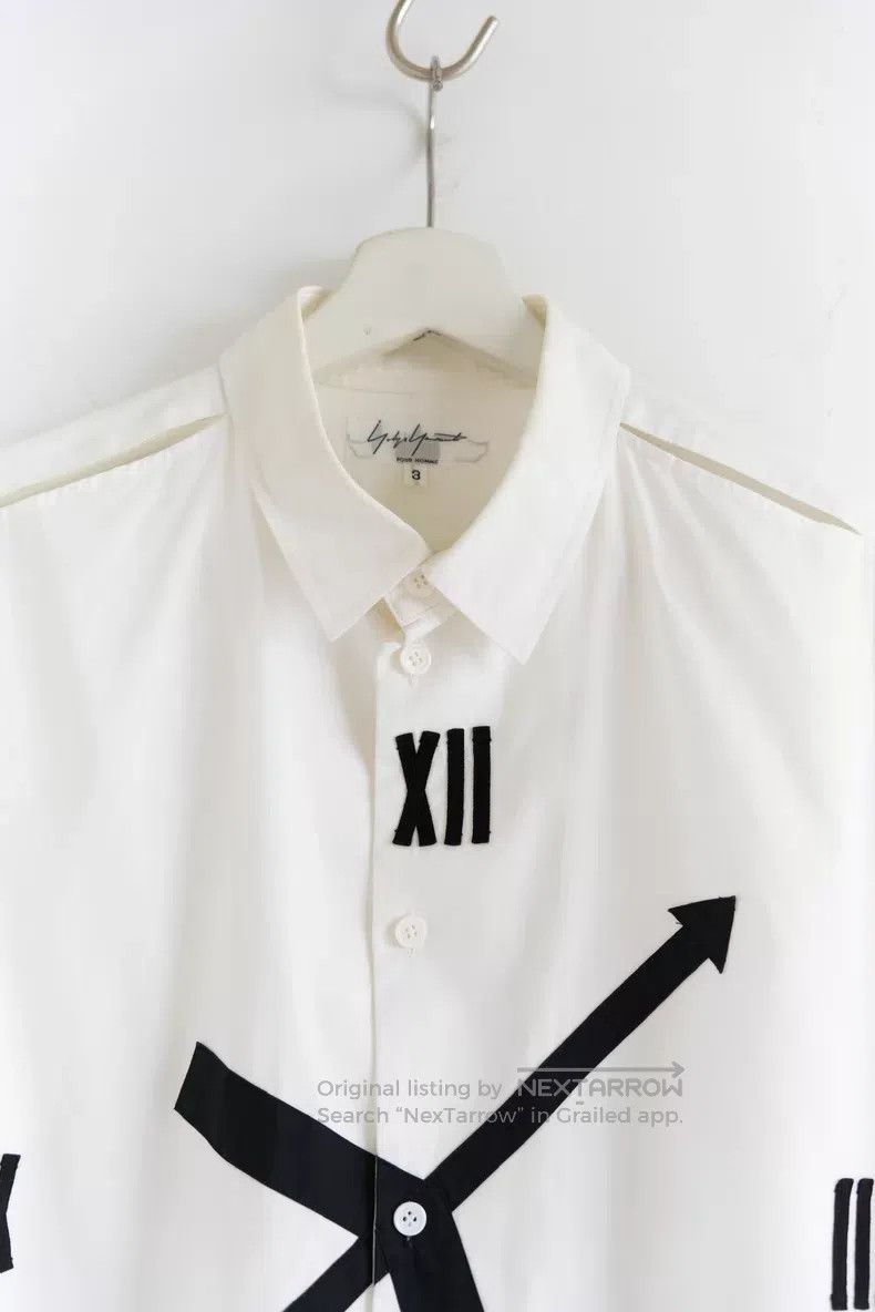 Yohji Yamamoto Yohji Yamamoto 14ss clock embroidered white shirt Size US L / EU 52-54 / 3 - 4 Thumbnail