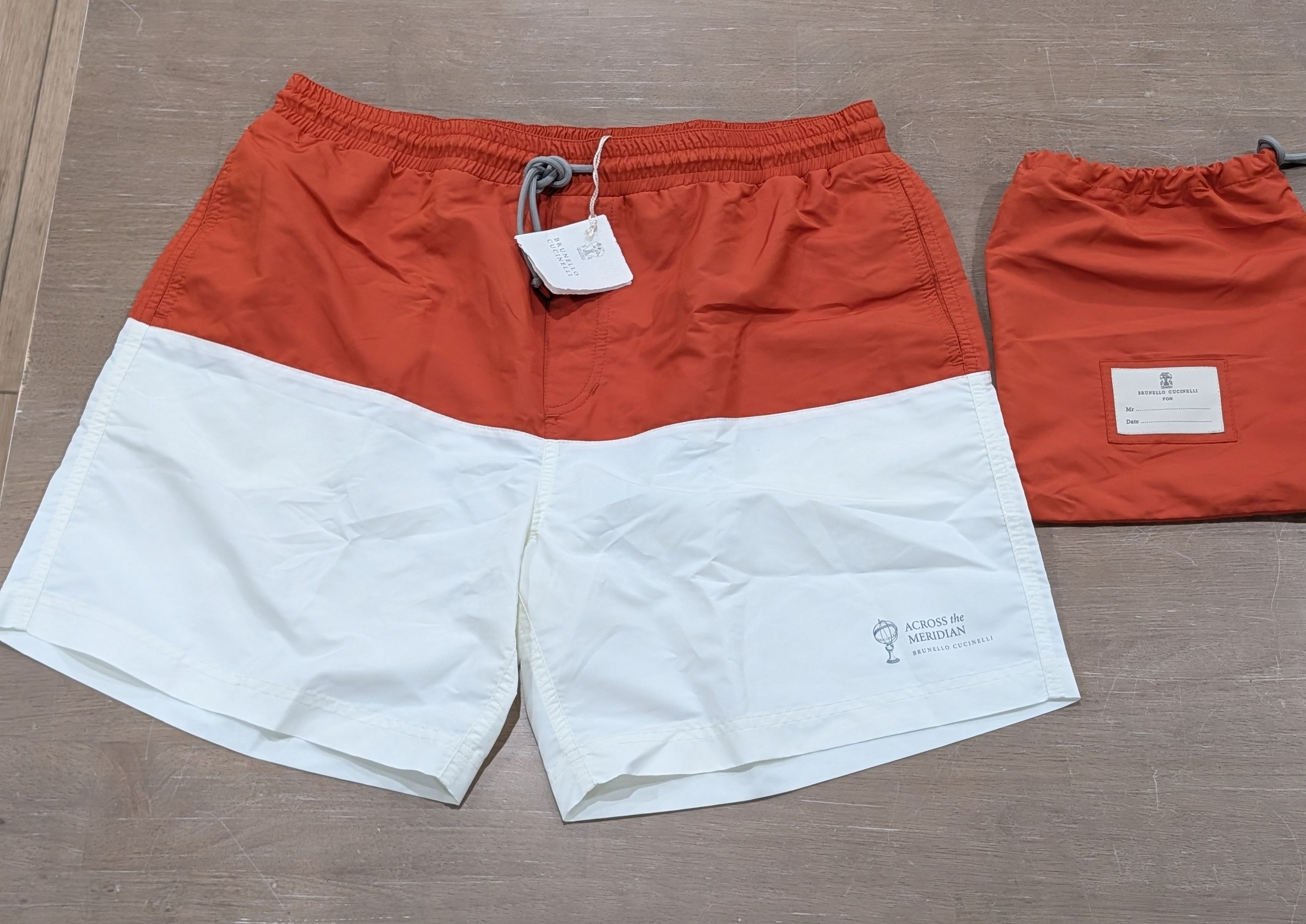 Brunello Cucinelli Brunello Cucinelli Colorblock Swim Shorts Trunks Ginger XL Size US 36 / EU 52 - 1 Thumbnail