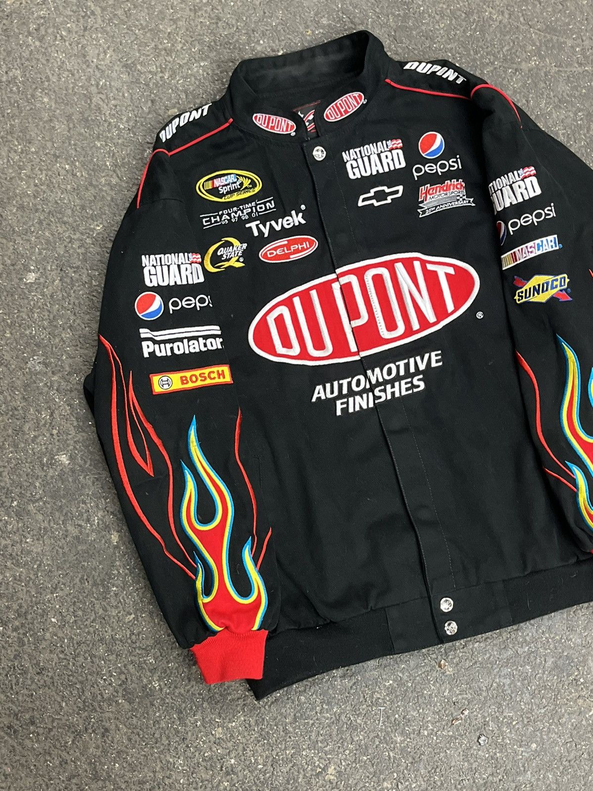 Vintage Crazy rare flame nascar jacket streetwear hype y2k Size US XL / EU 56 / 4 - 2 Thumbnail