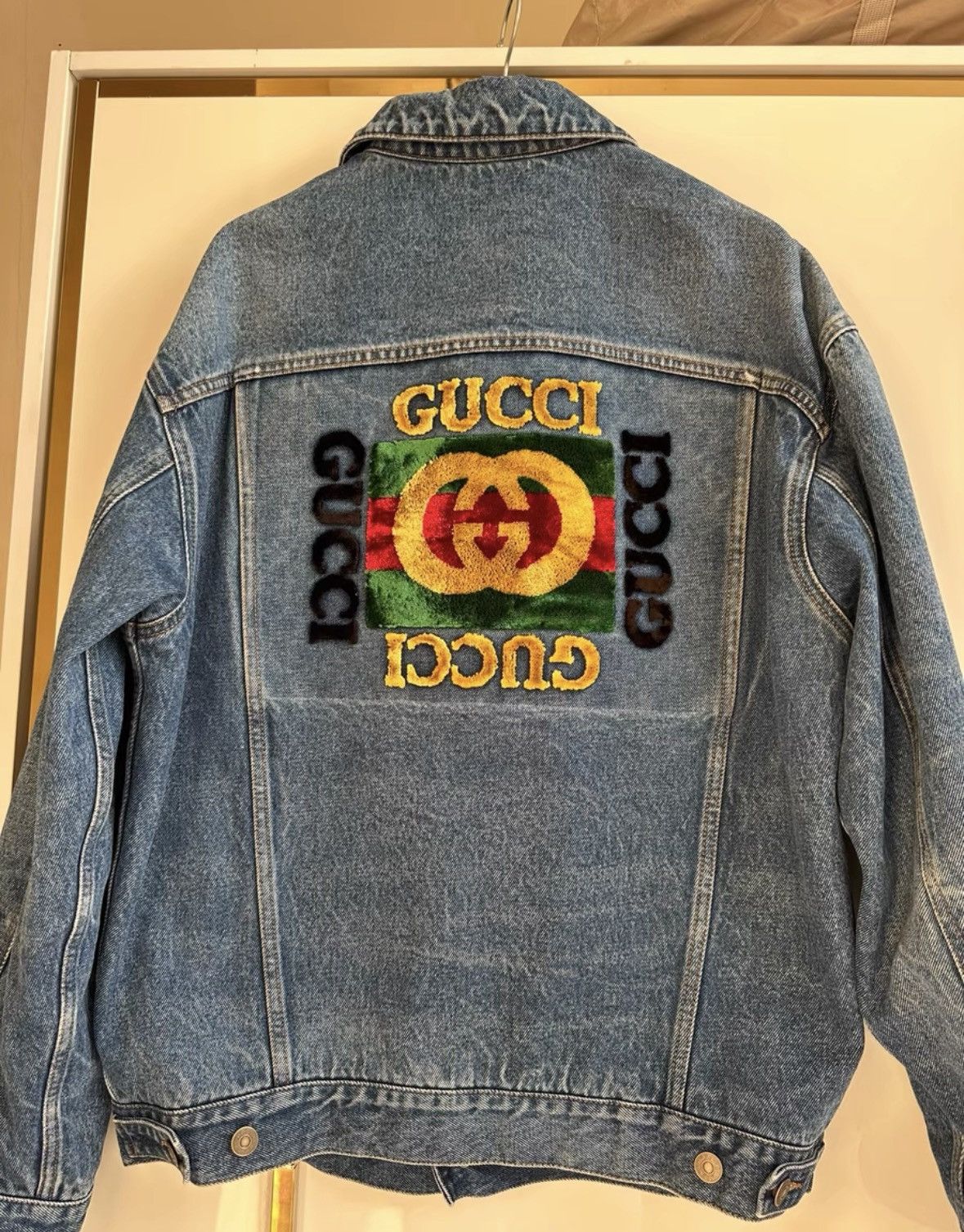 Gucci Gucci Gucci Denim Jacket with Logo Patch -2506 Size US S / EU 44-46 / 1 - 2 Thumbnail