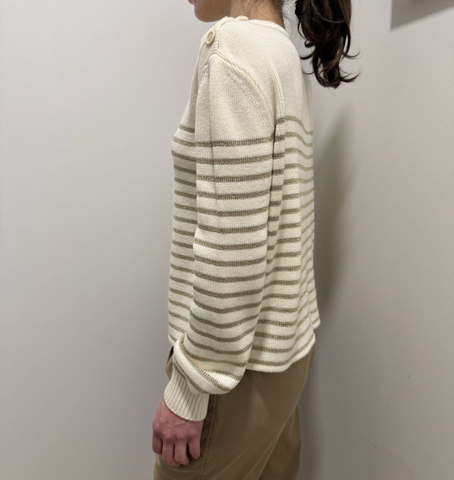 Saint Laurent Paris DDP Saint Laurent Lurex Gold Stripped Knit Sweater Size M / US 6-8 / IT 42-44 - 12 Thumbnail