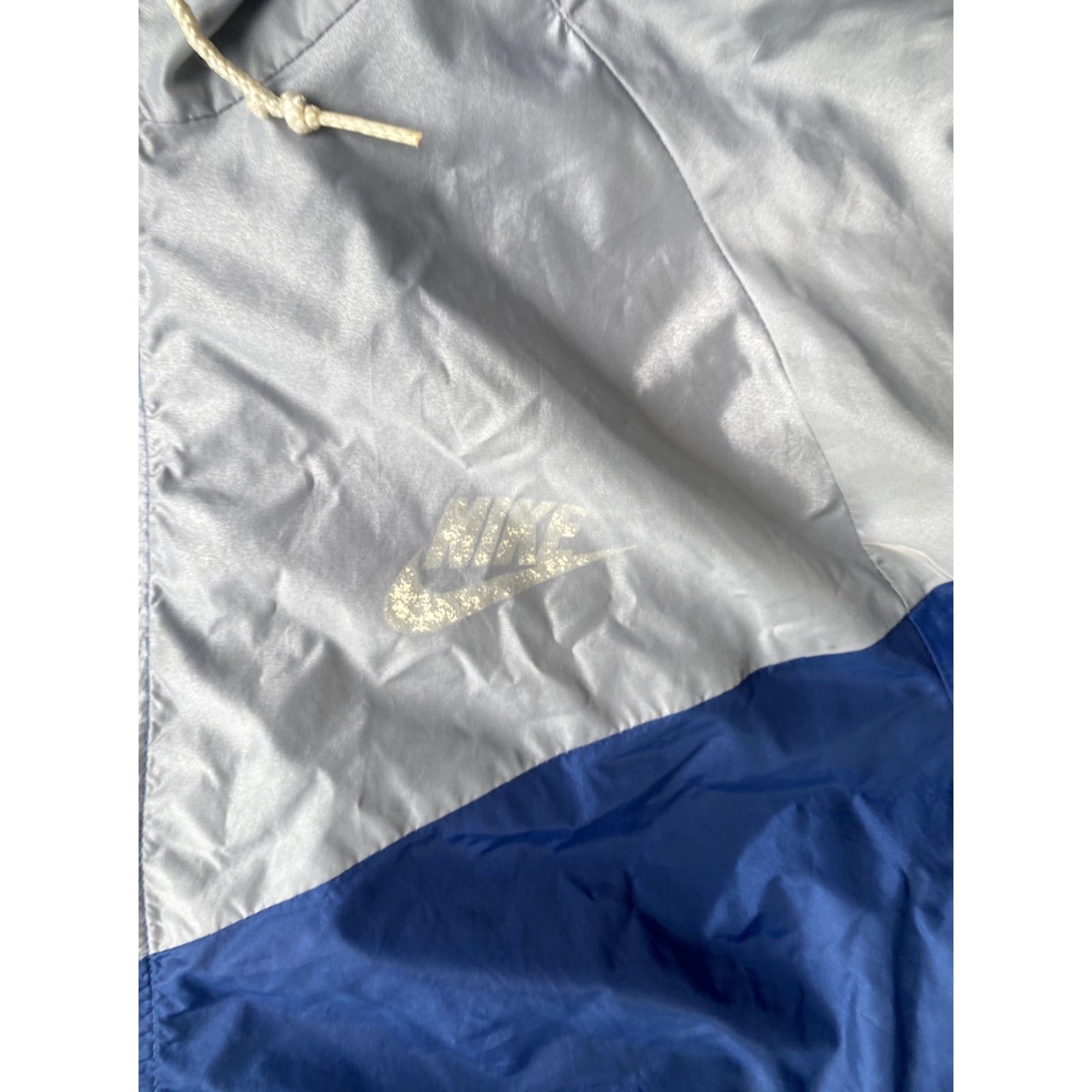 Nike VINTAGE Nike Running Windbreaker Full Zip Hooded Jacket Medium Blue 80s Mens Jacket Size US M / EU 48-50 / 2 - 5 Thumbnail
