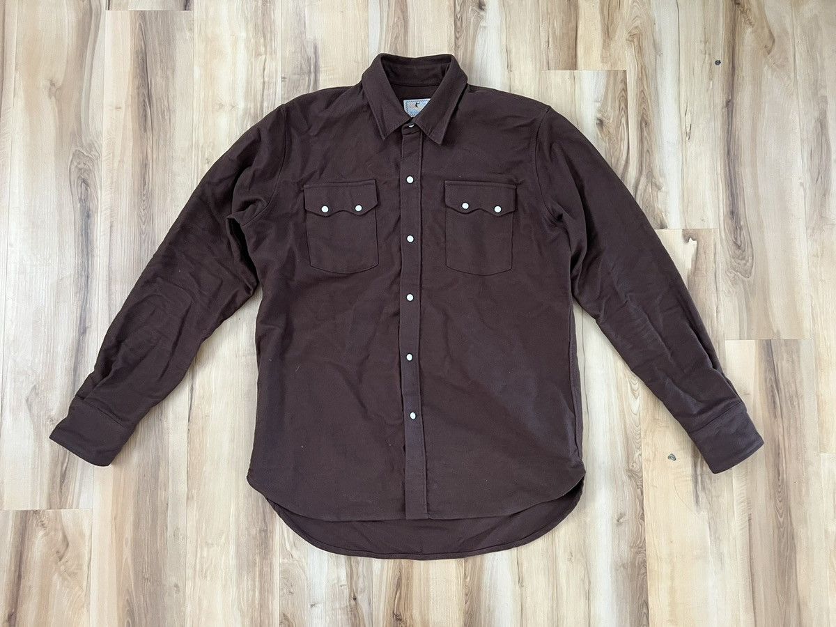 Wythe Moleskin Pearlsnap Shirt Cocoa Brown
