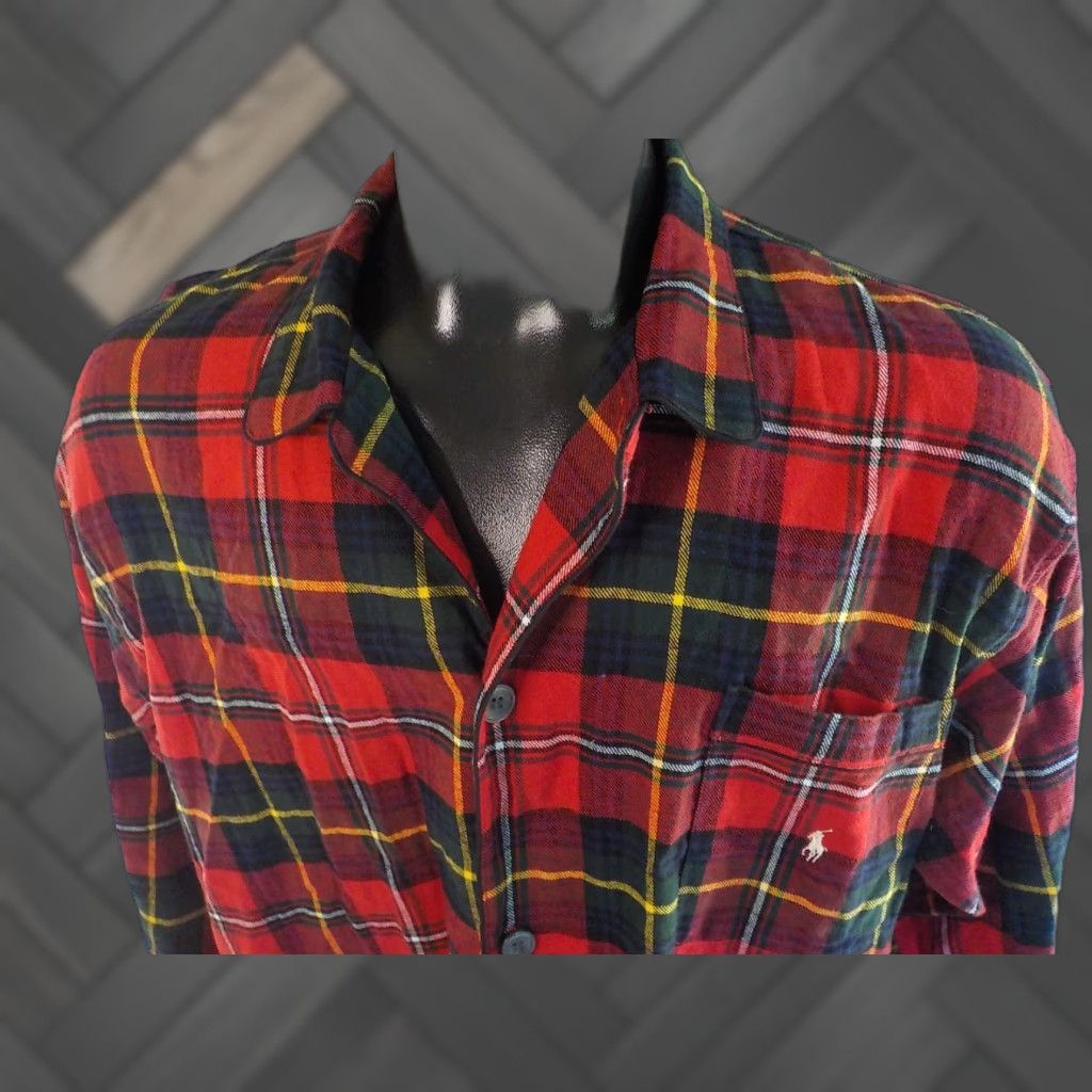 Polo Ralph Lauren Polo Ralph Lauren Loungewear Pajama Top Plaid Red Blue Green SZ M NWT Mens Shirt Size US M / EU 48-50 / 2 - 1 Thumbnail