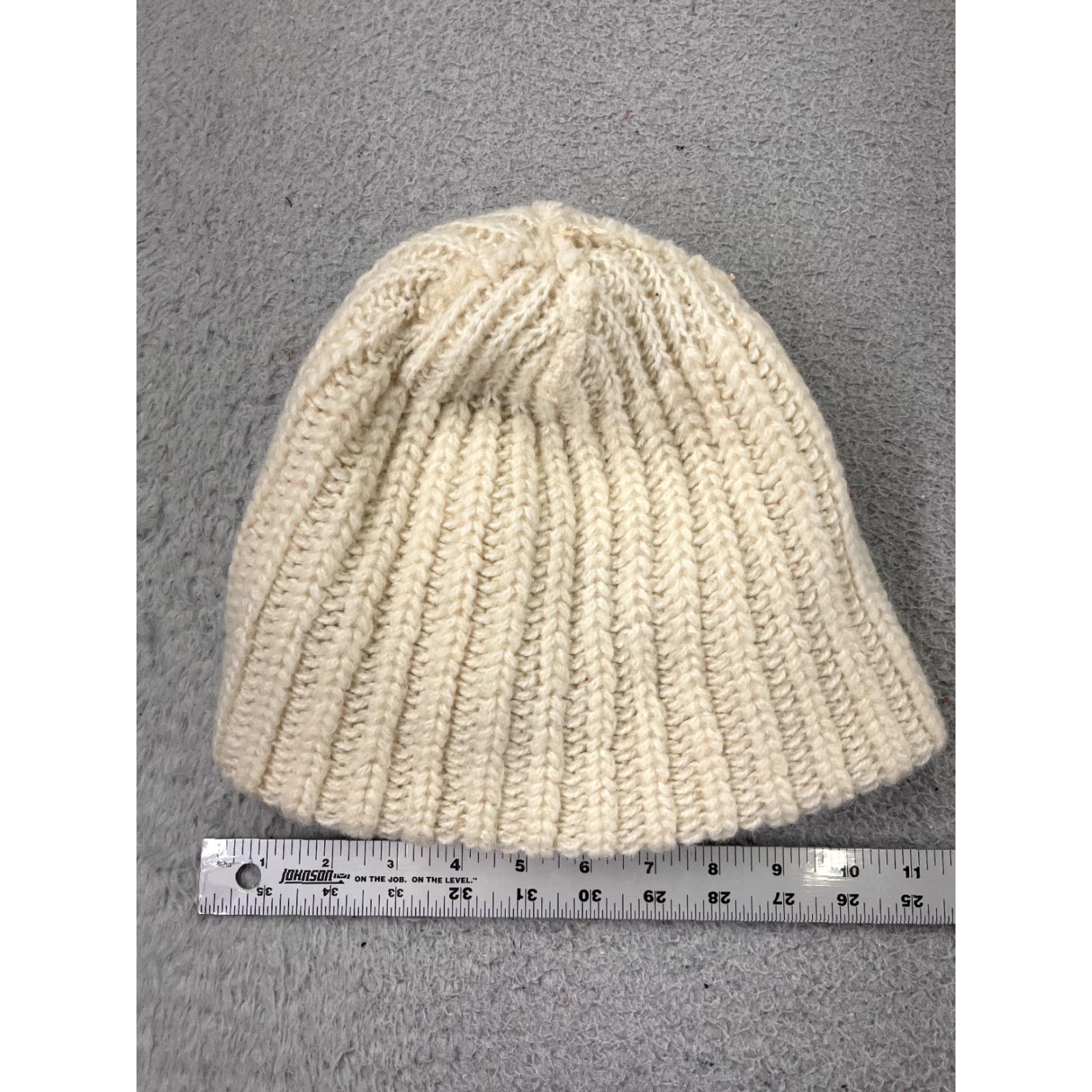 Merona Merona Beanie Hat Womens One Size Ivory Knit Acrylic Blend Ski Pom - Adult Women Winter Fall Spring Adjustable Beanie Toque Vintage Not Size ONE SIZE - 5 Thumbnail