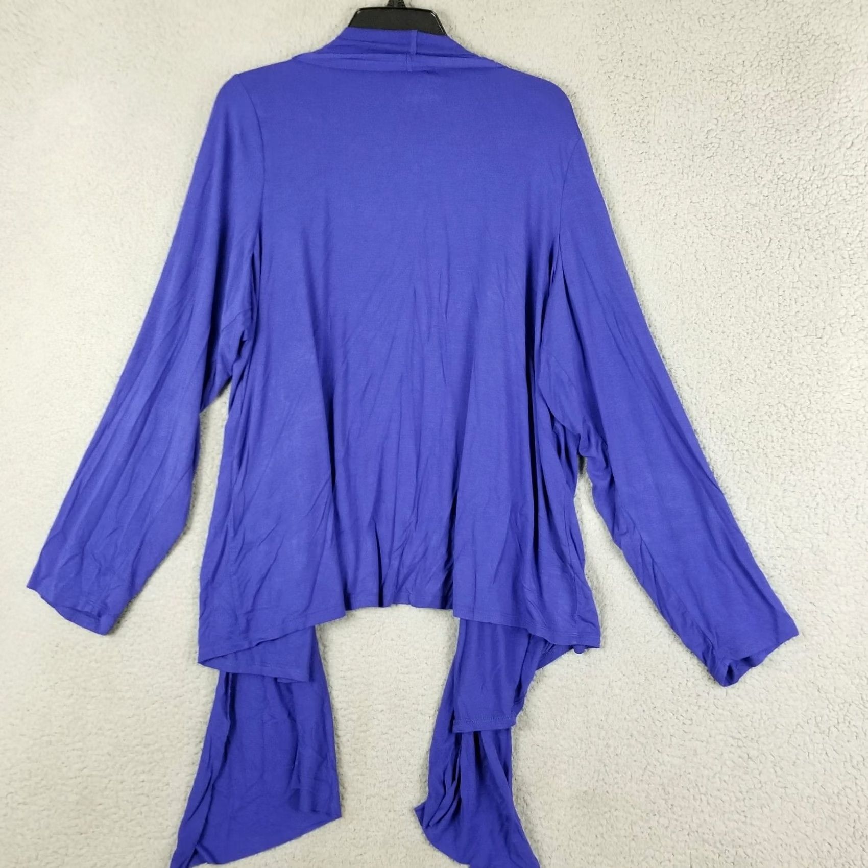 Vintage Lane Bryant Cardigan Cover Up Boho Kimono 22/24 Blue LS Open Stretch Size 3XL / US 20-22 - 6 Thumbnail