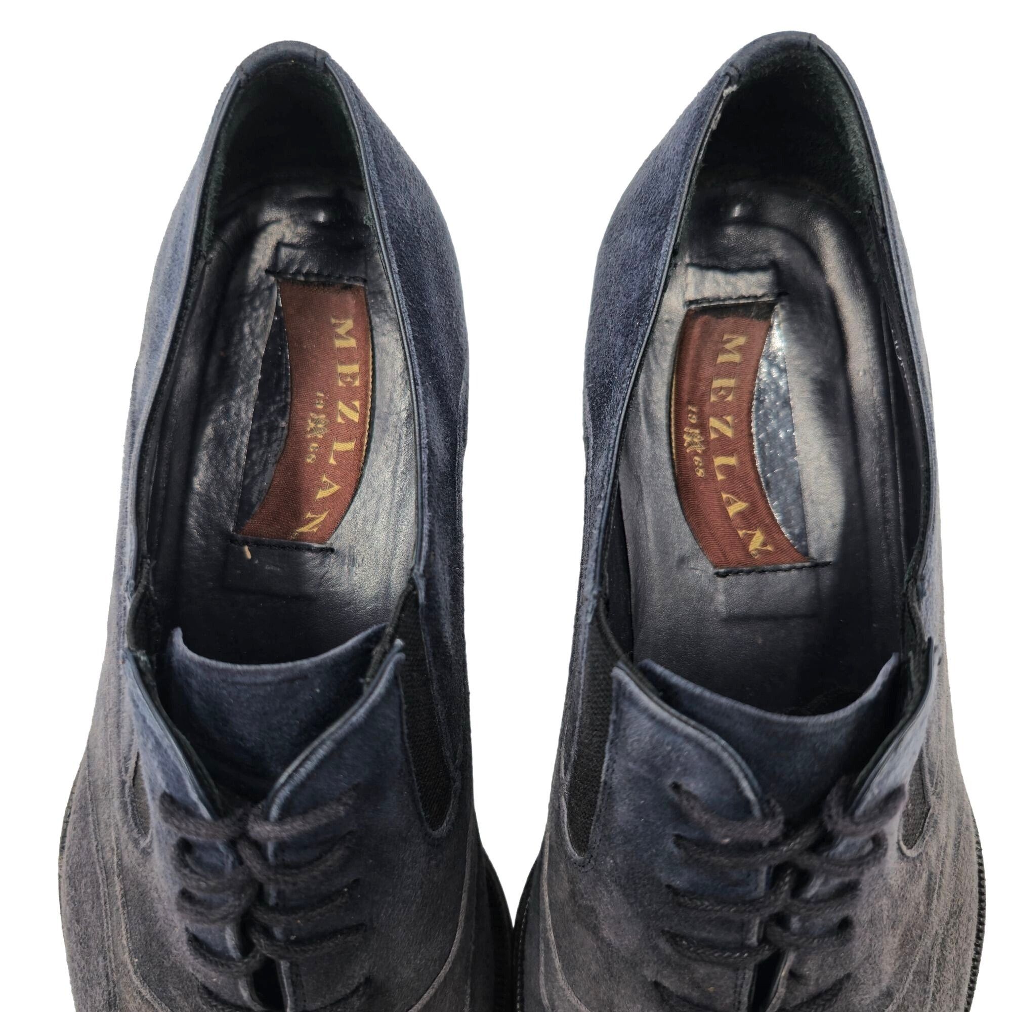 Mezlan Mezlan Hoffman Men's 8.5M Blue Suede Leather Wingtip Oxfords Size US 8.5 / EU 41-42 - 9 Thumbnail