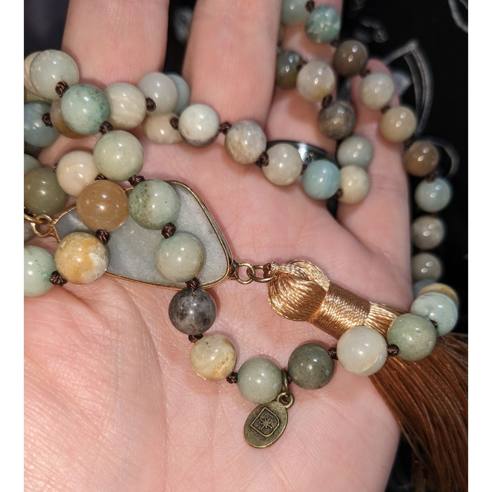 dylan Dylan Bohemian Amazonite Beaded Necklace With Gold Tassel Pe Size ONE SIZE - 4 Thumbnail