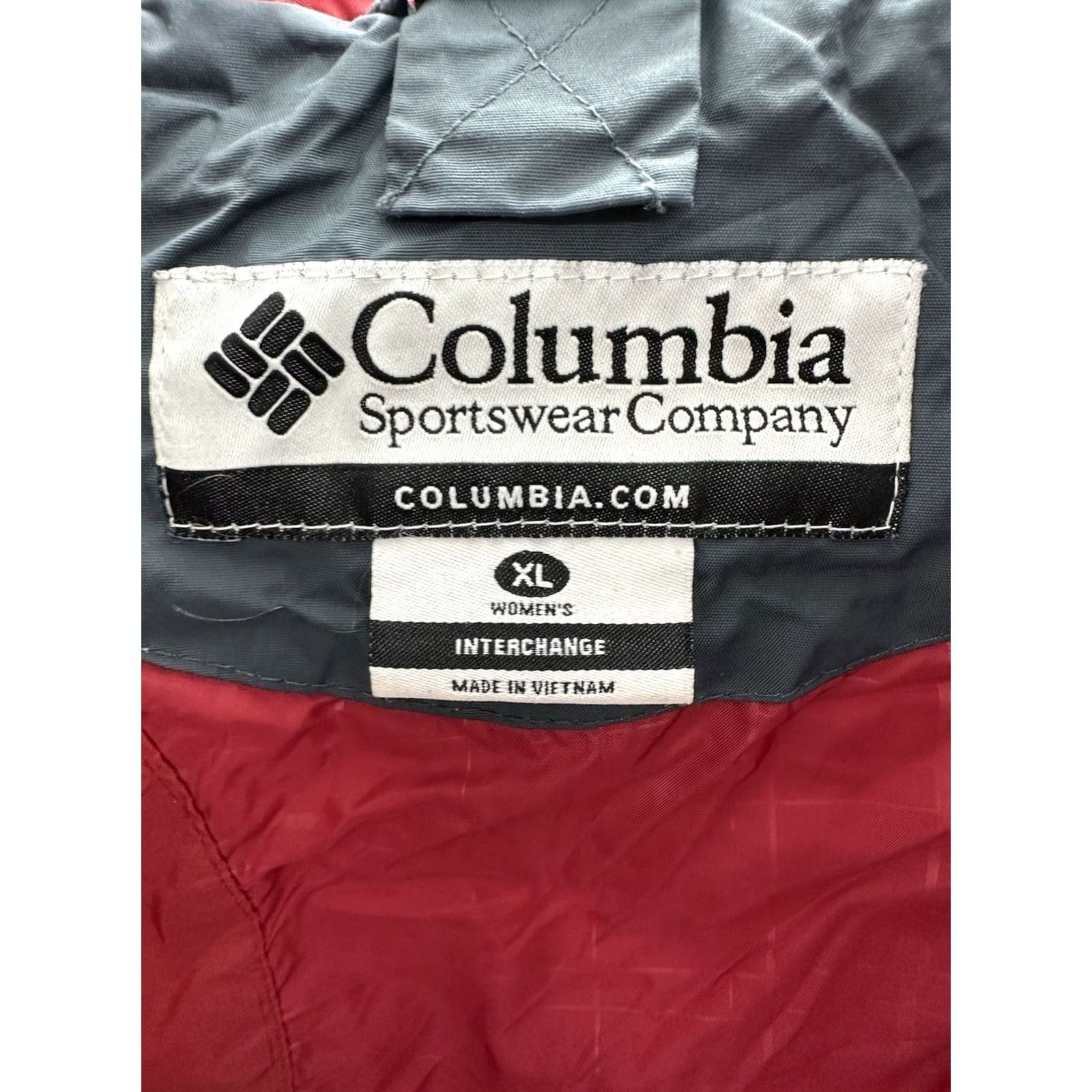 Rains Columbia Womens Rain Jacket XL Red Hooded Water Resistant Zip Up Interchange All Seasons Pockets Light 90s Classic Jacket Size XL / US 12-14 / IT 48-50 - 7 Thumbnail