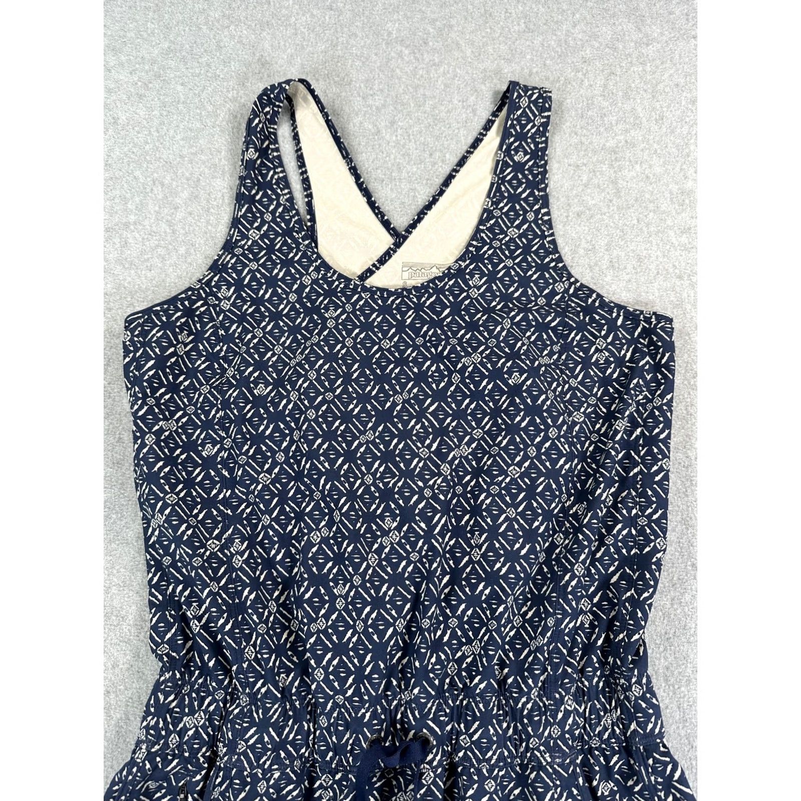 Patagonia Patagonia Dress Womens Small Blue Geometric Tank Sundress Pockets Drawstring Sleeveless Short Shirt? Size S / US 4 / IT 40 - 3 Thumbnail