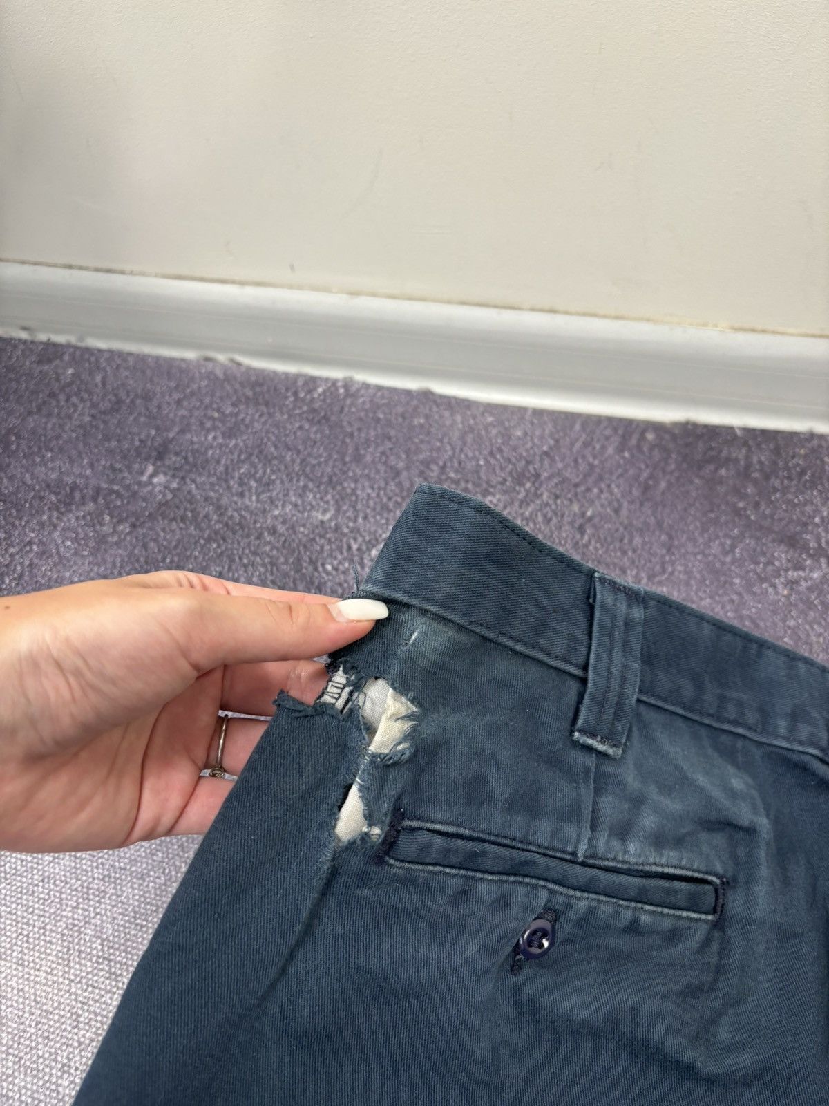 Carhartt Vintage 90s Carhartt Y2K Blended Navy Hype Baggy Twill Pants Size US 42 / EU 58 - 6 Thumbnail