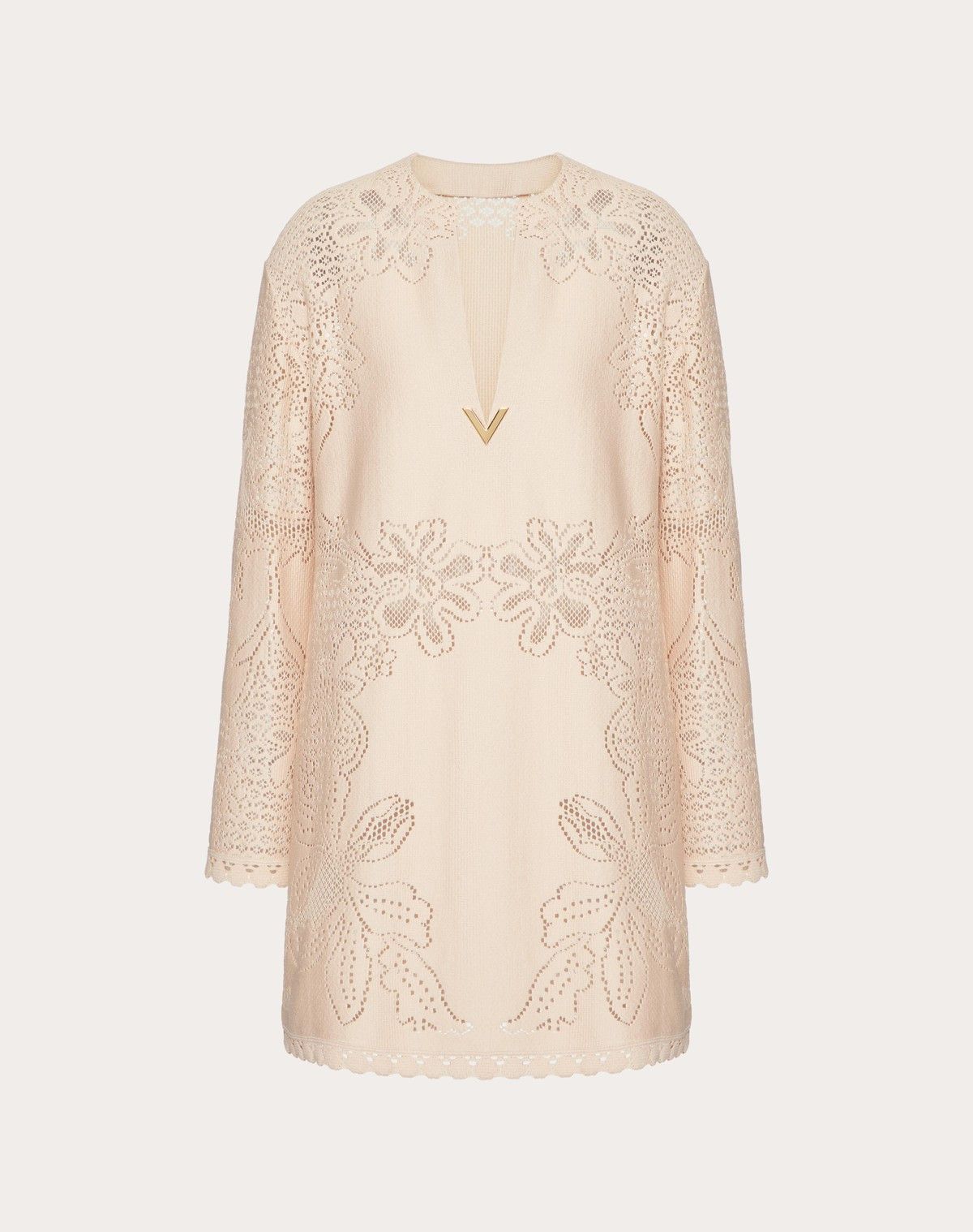 Valentino o1s1wg110525 Cotton Guipure Jardin Plat Dress in Beige Size M / US 6-8 / IT 42-44 - 1 Thumbnail
