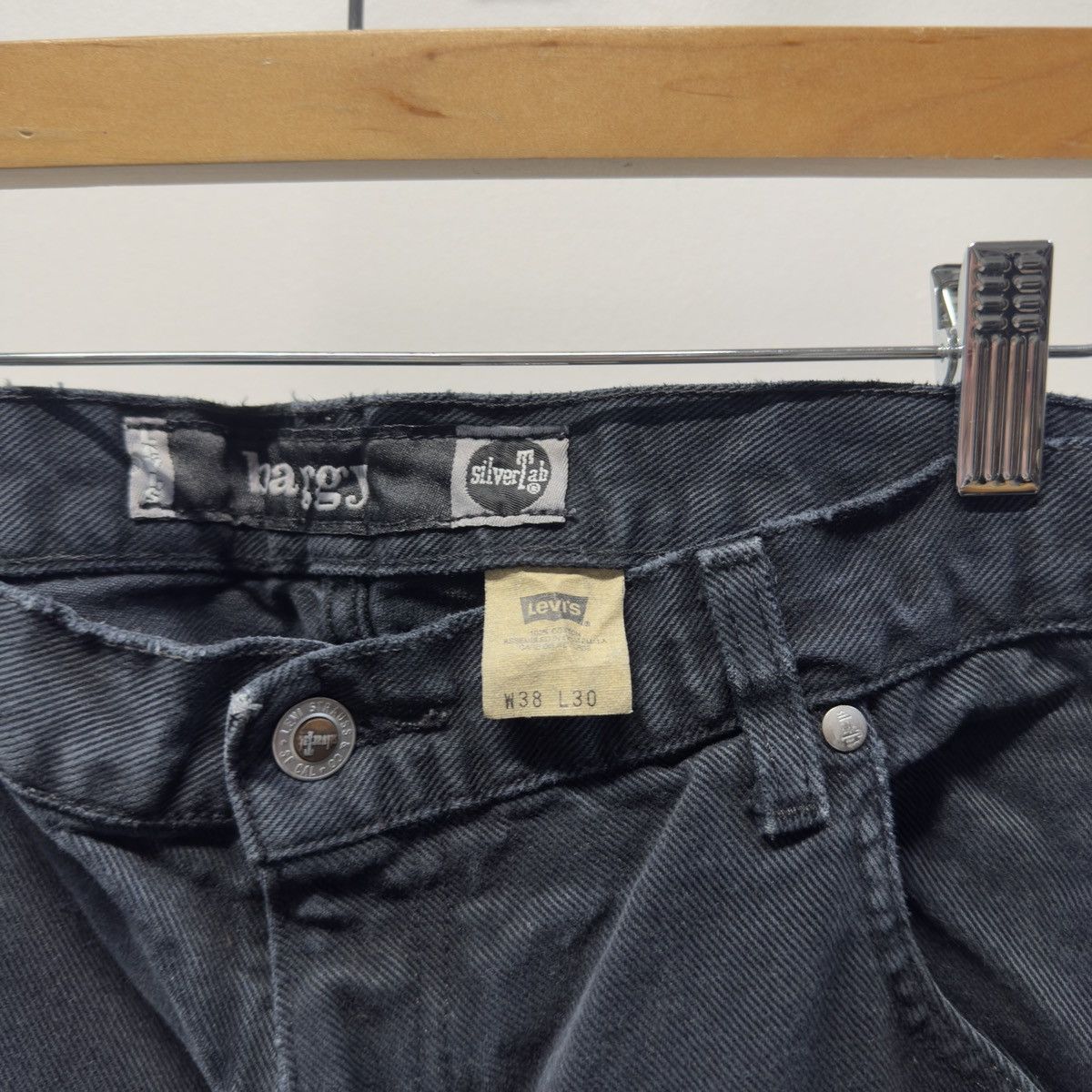 Levi's 90s Levi's Silvertab Black Baggy Jeans ERD Grunge Chrome Size US 38 / EU 54 - 6 Thumbnail
