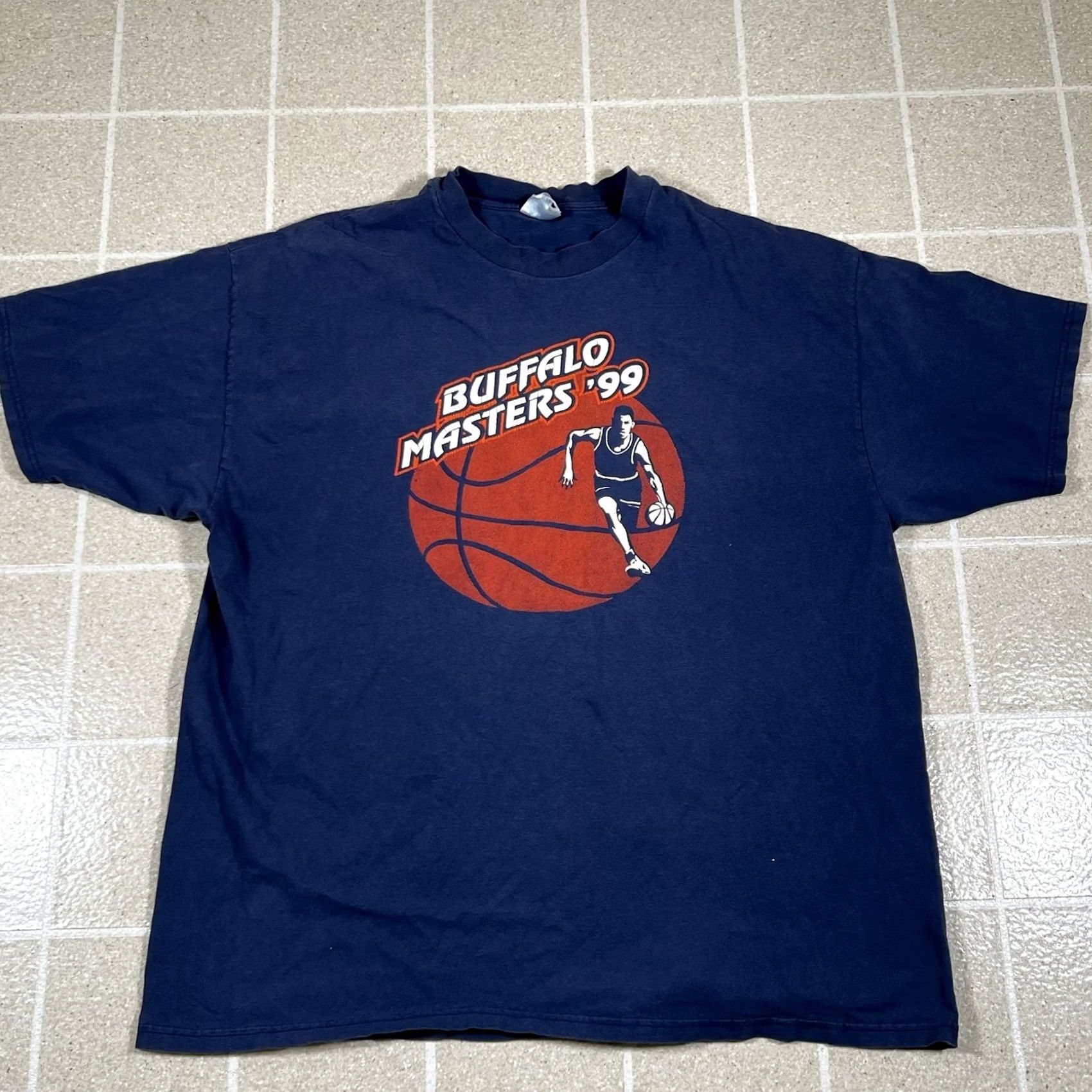 Hanes VINTAGE Buffalo Masters Basketball T-Shirt 1999 Hanes Blue 2XL Mens Sports Gusmacker Size US XXL / EU 58 / 5 - 2 Thumbnail