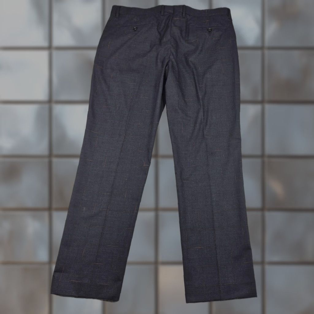 Murano Murano Alex Fit Dress Pants Mens 38x32 Gray Plaid Flat Straight Leg Business Size US 38 / EU 54 - 1 Thumbnail