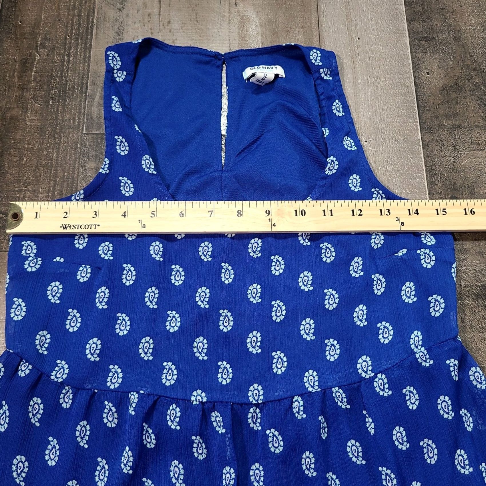 Old Navy Old Navy Dress Womens XS Blue Mini Sundress Paisley Tiered Round Neck Sleeveless Size XS / US 0-2 / IT 36-38 - 5 Thumbnail