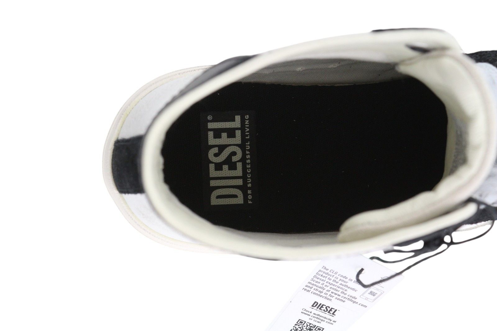 Diesel S-MYDORI ML EU44.5 White Leather High Top 41092 Size US 11.5 / EU 44-45 - 10 Thumbnail
