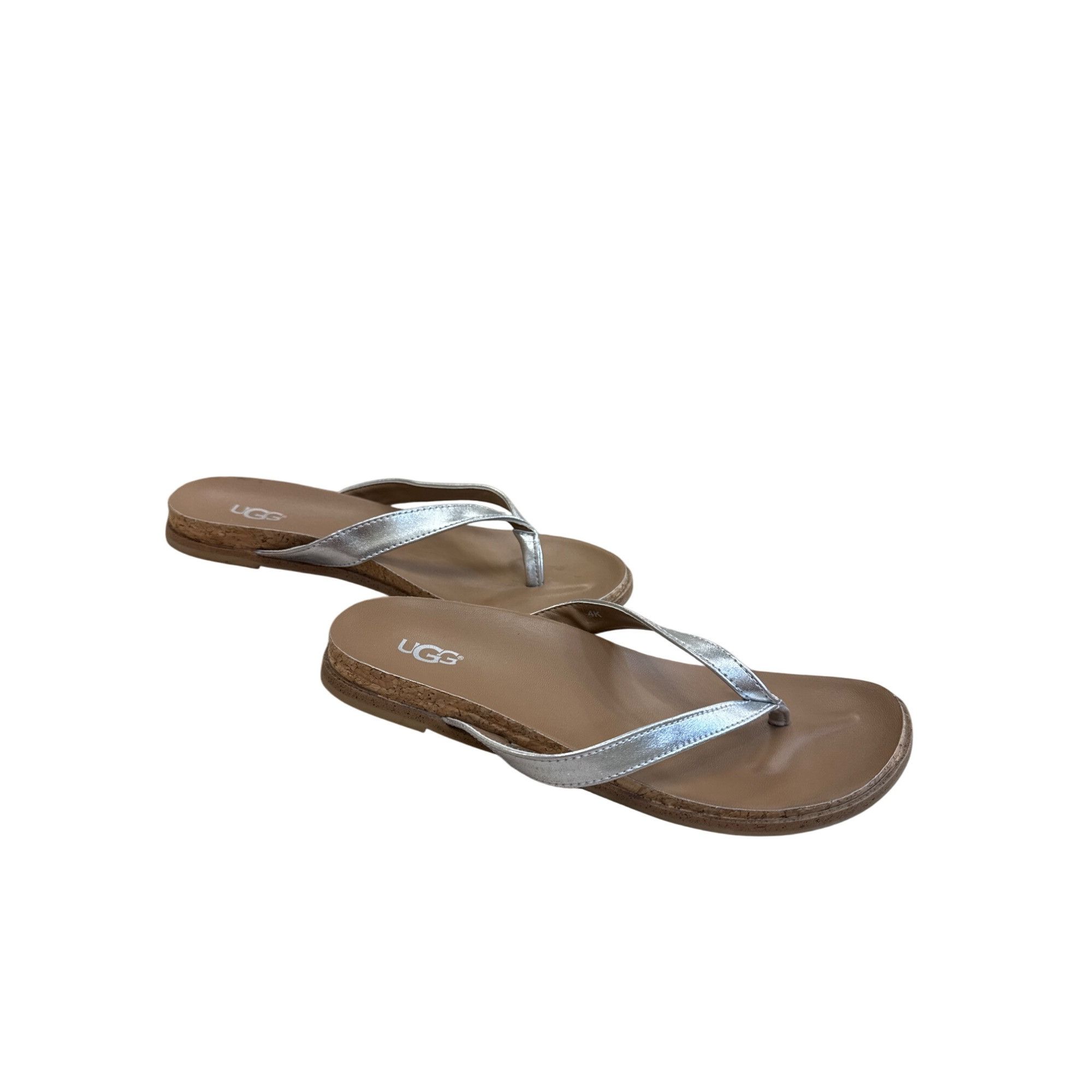 Ugg UGG Womens Silver Metallic Slip-On Sandals Size 4 SKU 8216 Size US 4 / IT 34 - 3 Thumbnail