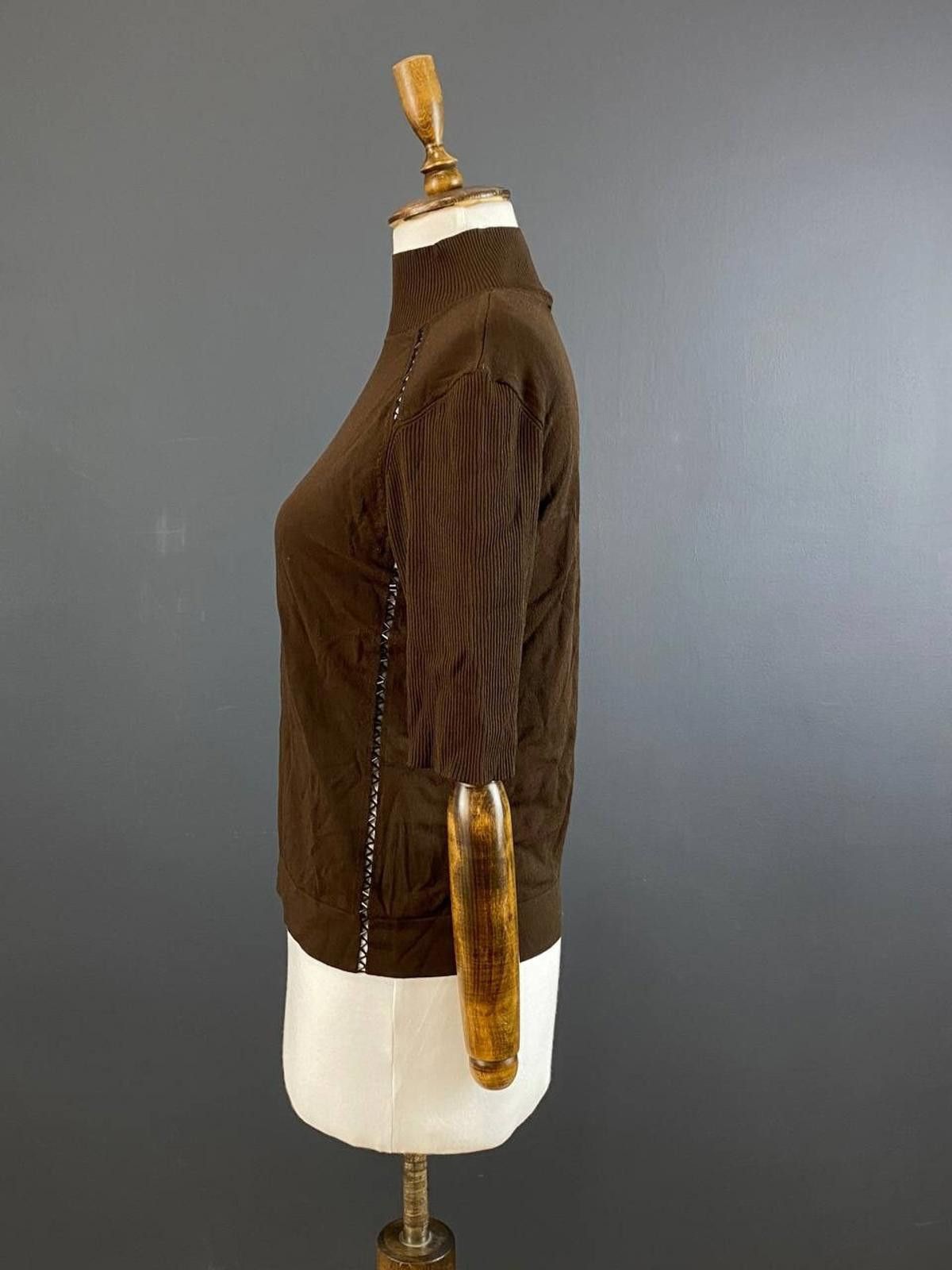 Escada Escada Brown Short Sleeve High Neck Top Blouse Size 42 Size M / US 6-8 / IT 42-44 - 7 Thumbnail