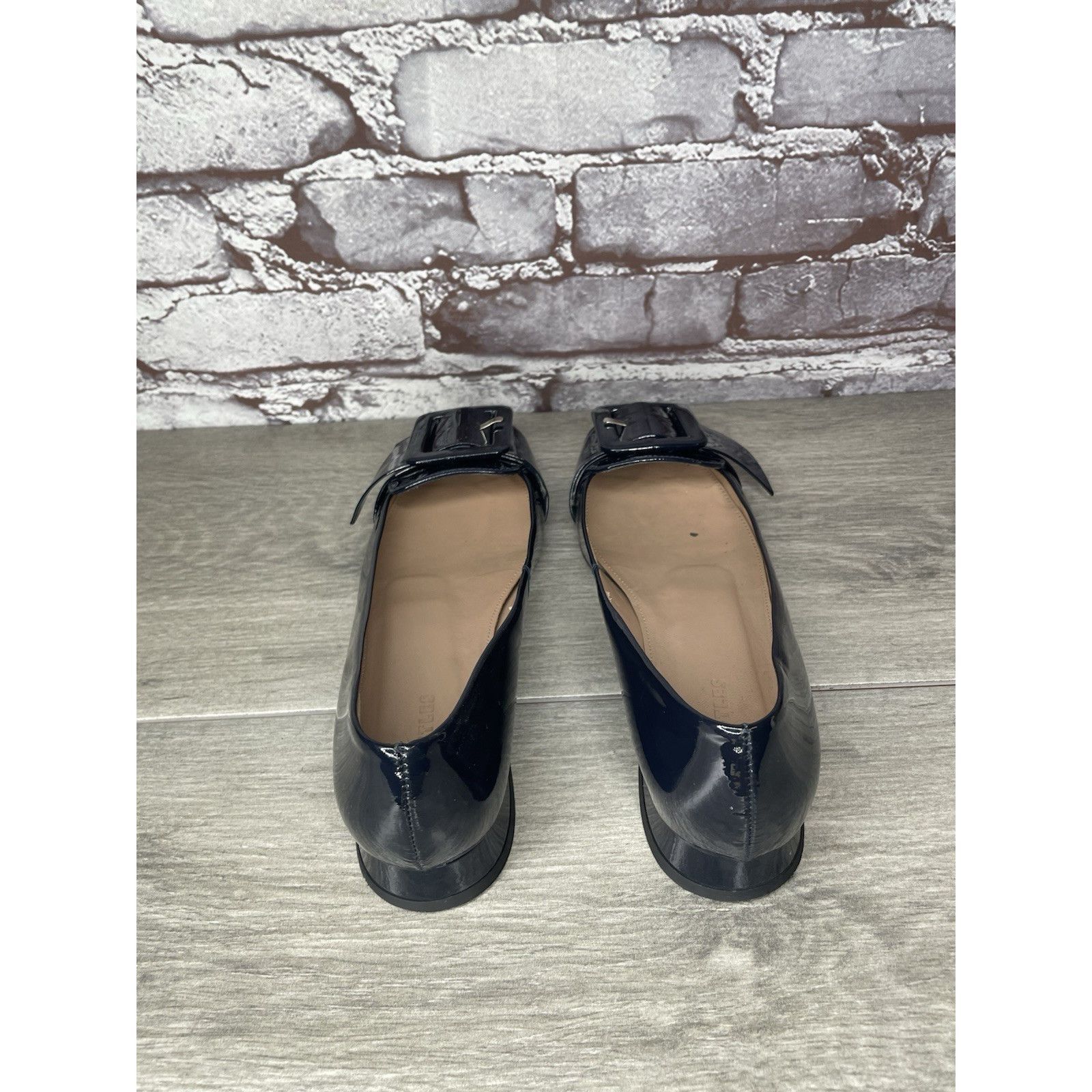 Whistles Whistles Navy Blue Patent Buckle Strap Pumps Block Heels Wo Size US 5.5 / IT 35.5 - 6 Thumbnail