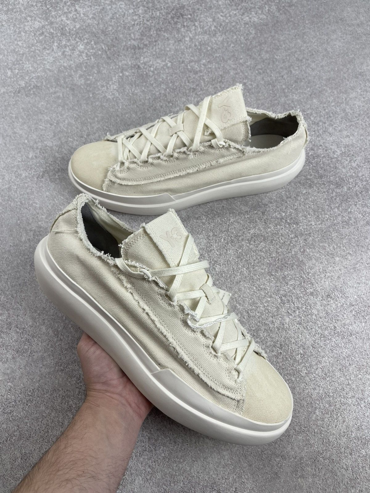 Y-3 Adidas Y-3 Yohji Yamamoto Nizza Low Beige Sneakers Size US 10.5 / EU 43-44 - 9 Thumbnail