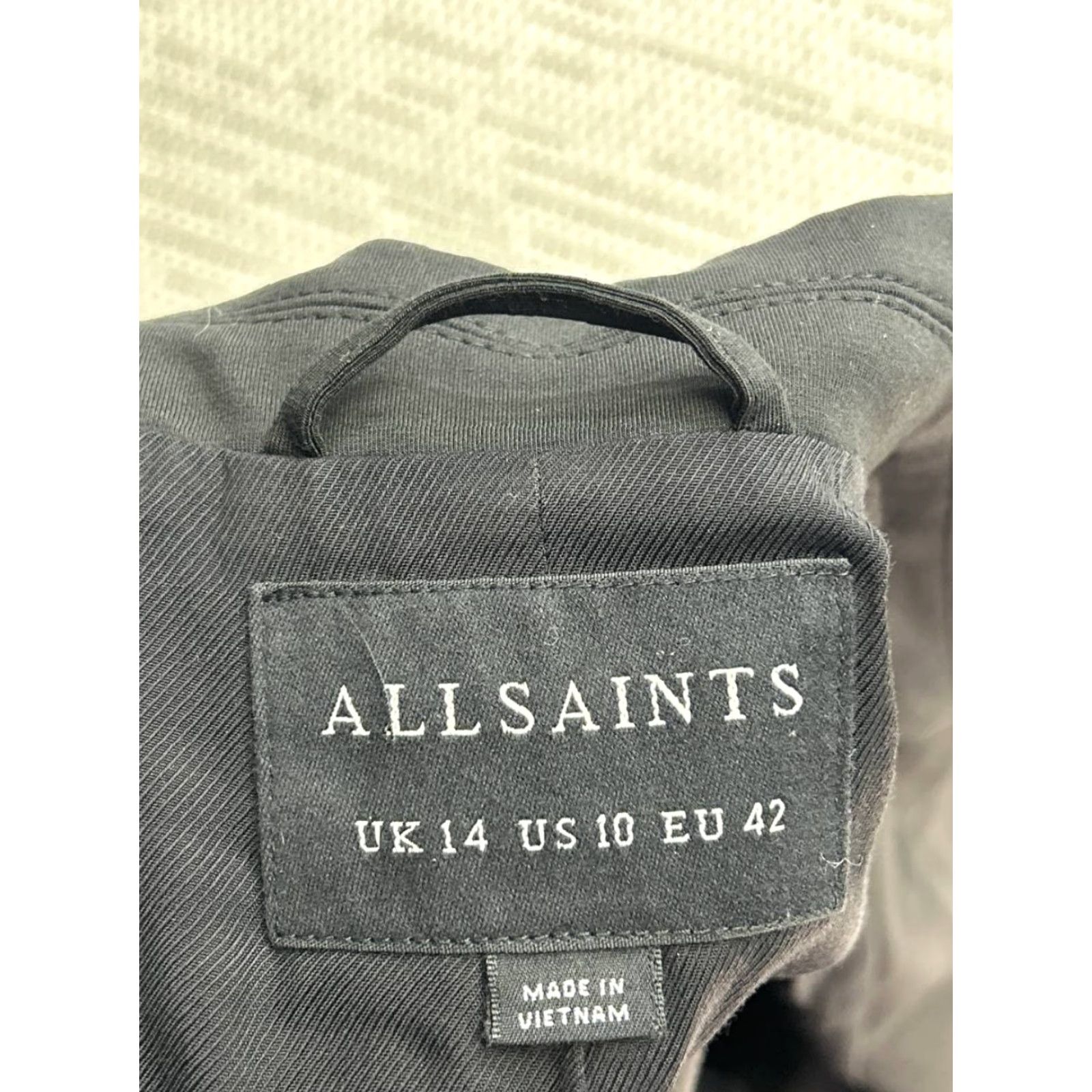 Allsaints All Saints Jacket Womens 10 Black Open Front Lightweight Overcoat Size L / US 10 / IT 46 - 3 Thumbnail