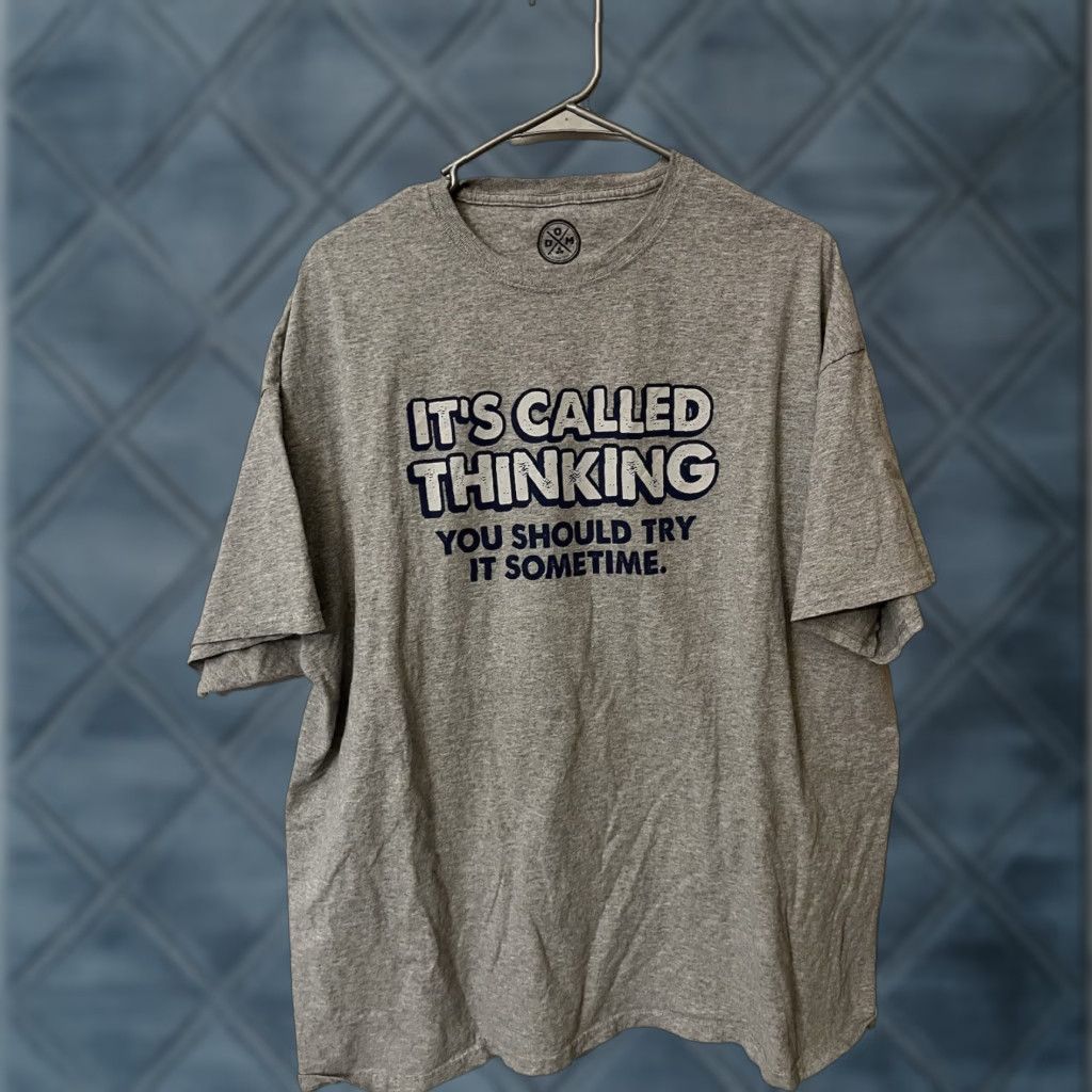 Vintage VINTAGE DOM Thinking GDC T-Shirt Unisex Adults 2XL Gray Dog Cotton Basic Tee Mens Womens Size US XXL / EU 58 / 5 - 1 Thumbnail