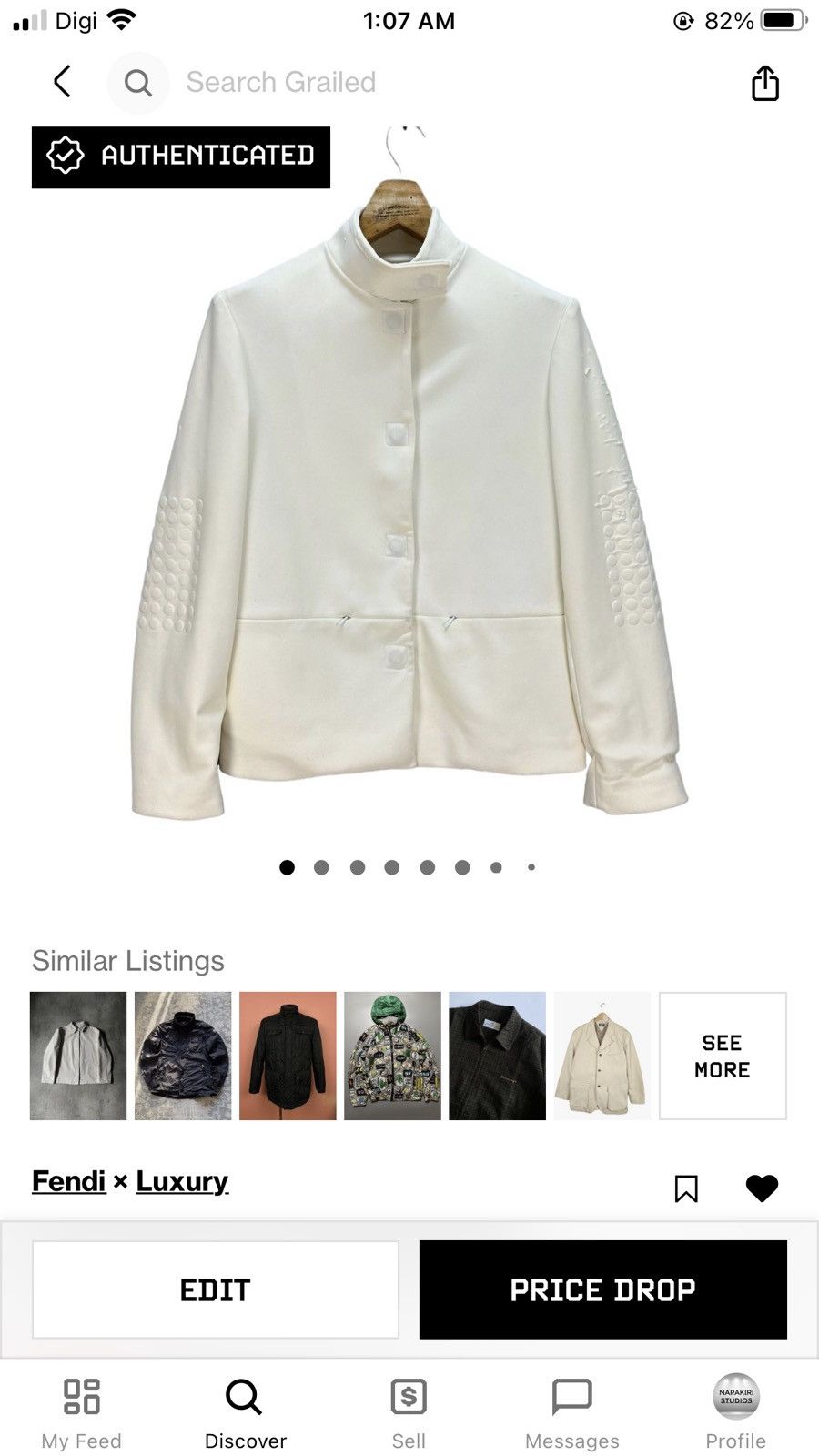 Fendi FENDI JEANS ANTI STRESS MAGNET BUTTON WHITE JACKET #8182-209 Size US S / EU 44-46 / 1 - 17 Thumbnail