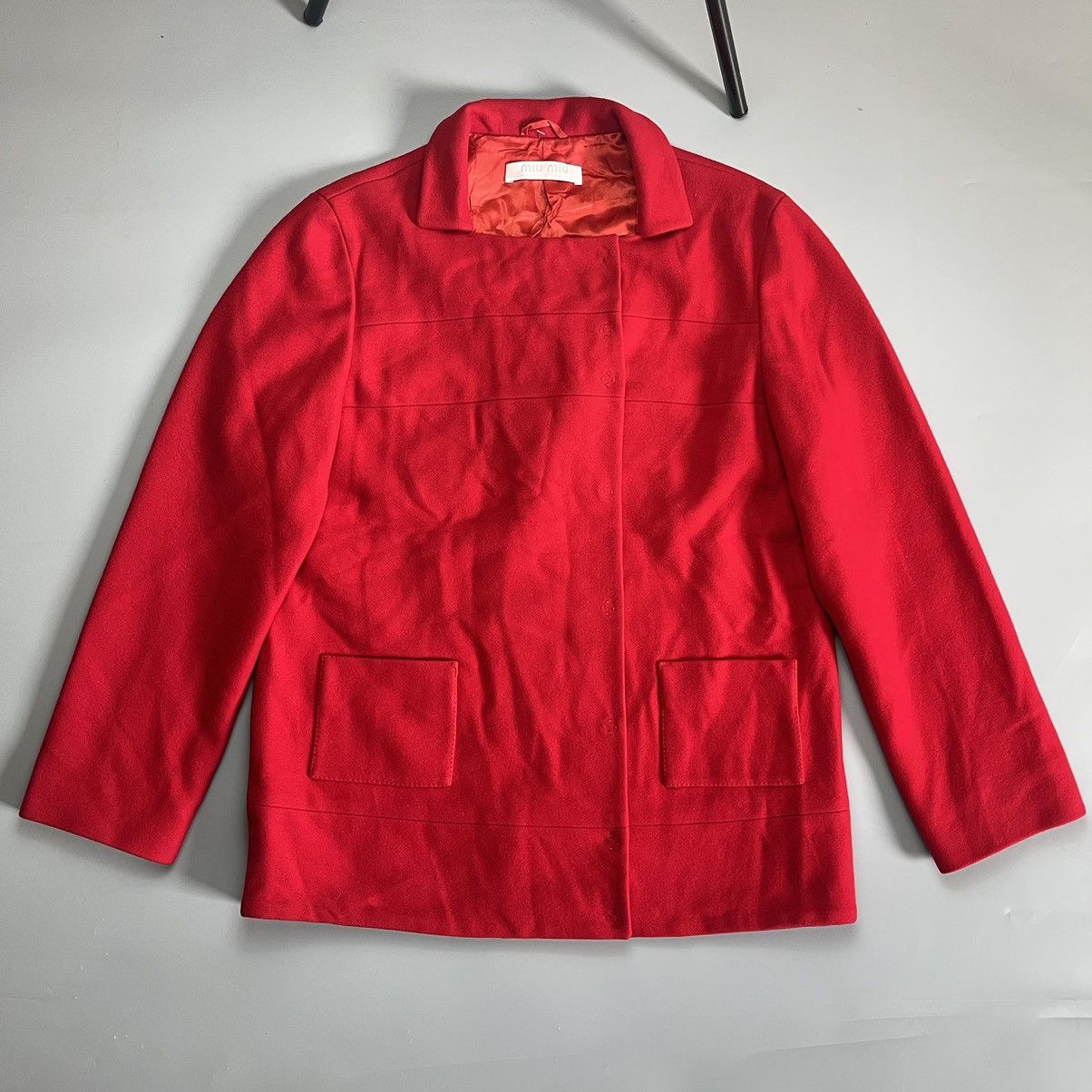 image of Miu Miu Red Coat 1998 Fall Winter, Women's (Size Large)