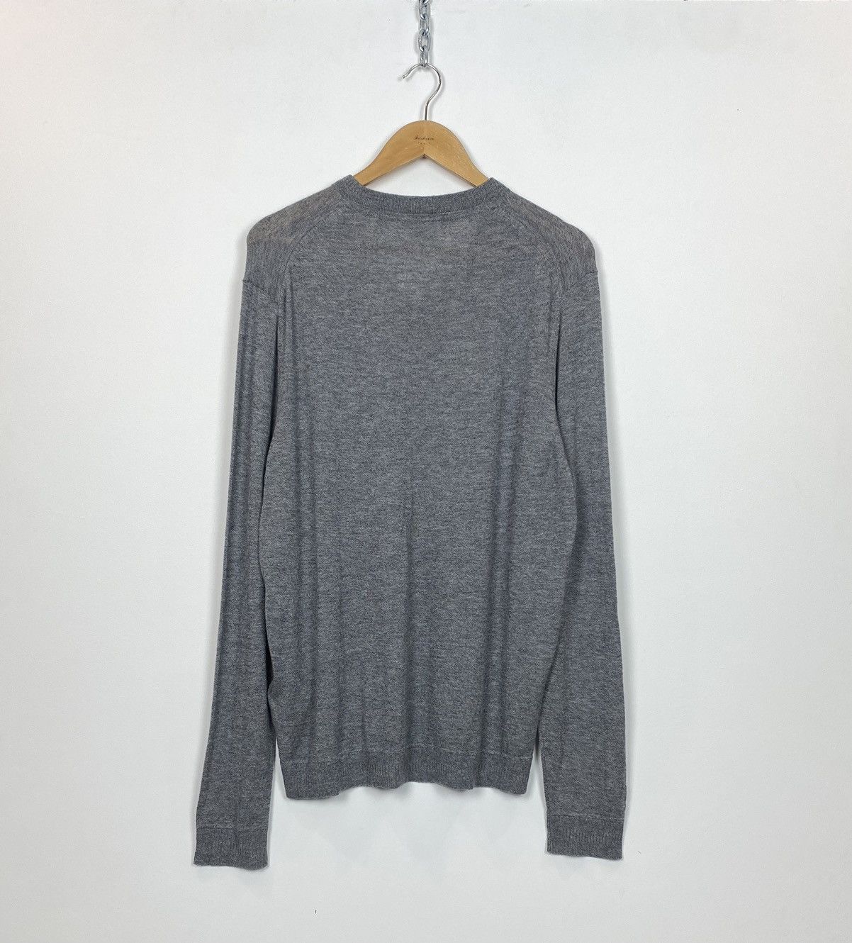 Ted Baker Ted Baker London V-Neck Wool Jumper Sweater Designer UK Grey Size US XL / EU 56 / 4 - 11 Thumbnail