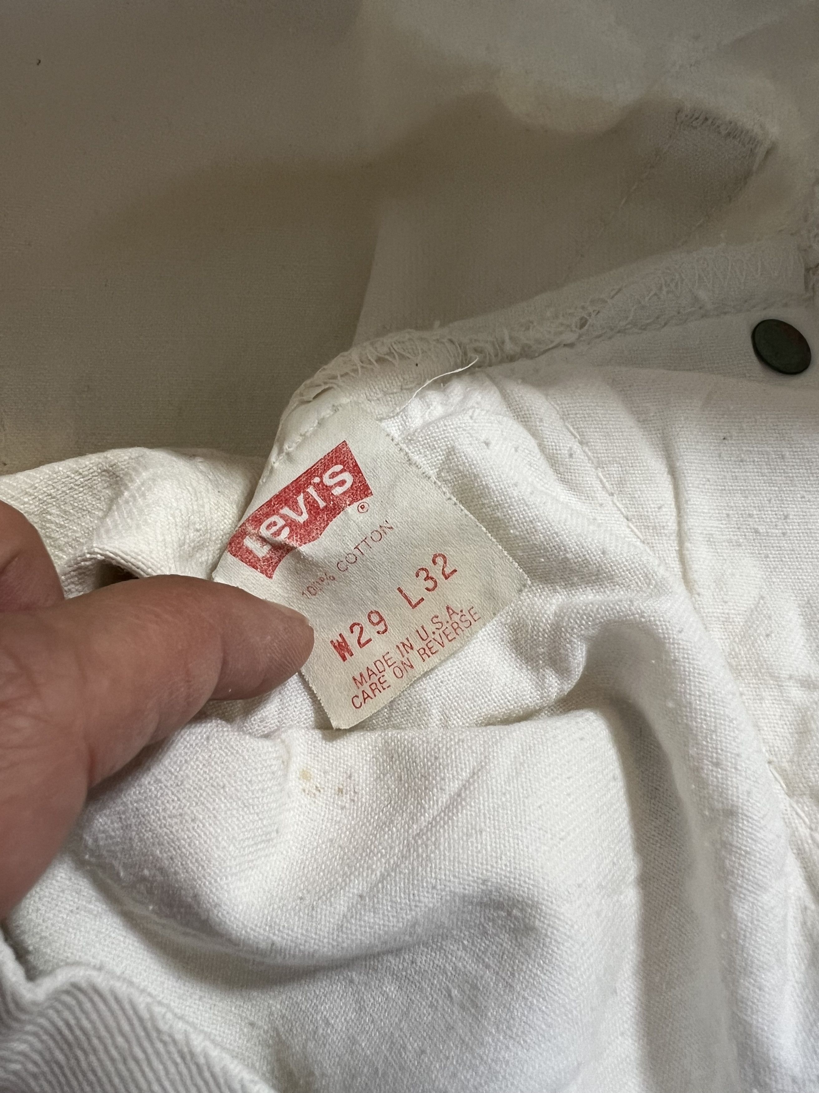 Levi's × Levi's Vintage Clothing × Vintage Vintage Levi's 501 White Denim Jean Pants Size US 29 - 5 Thumbnail