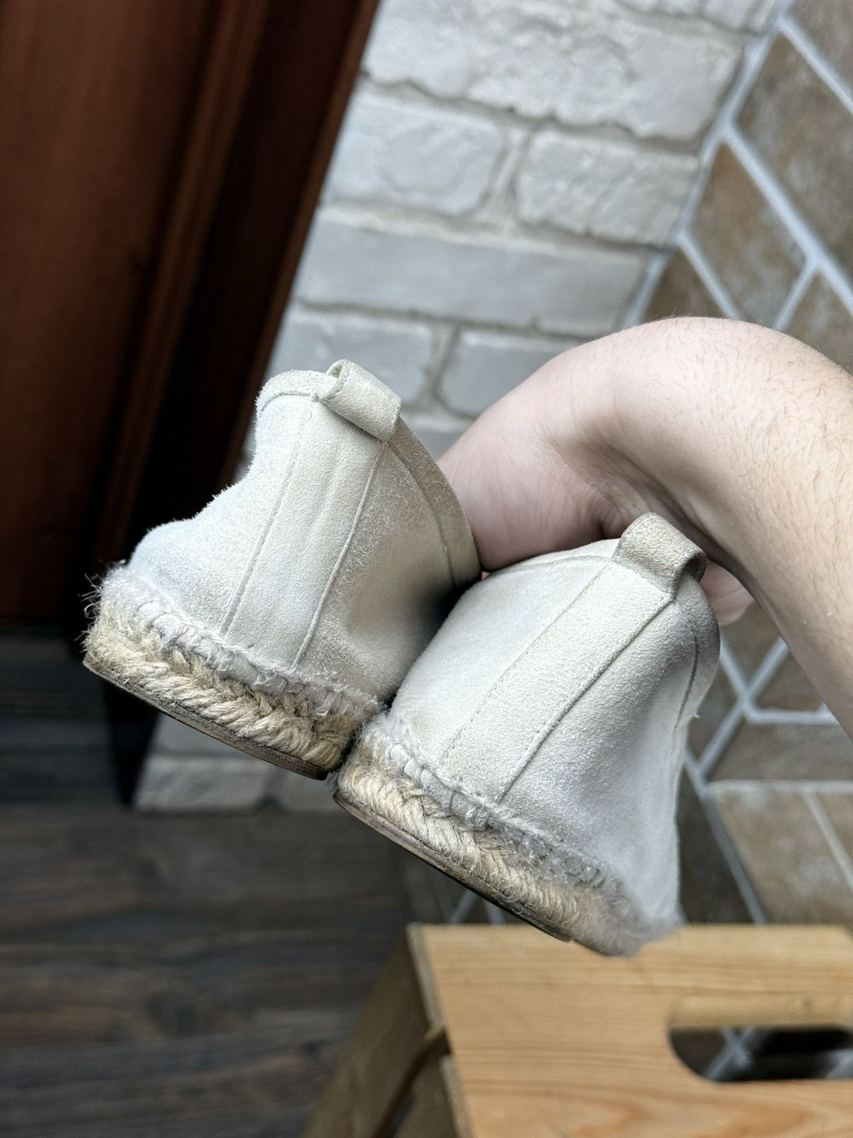 Loro Piana Loro Piana White Suede Espadrilles Size US 11 / IT 41 - 12 Thumbnail