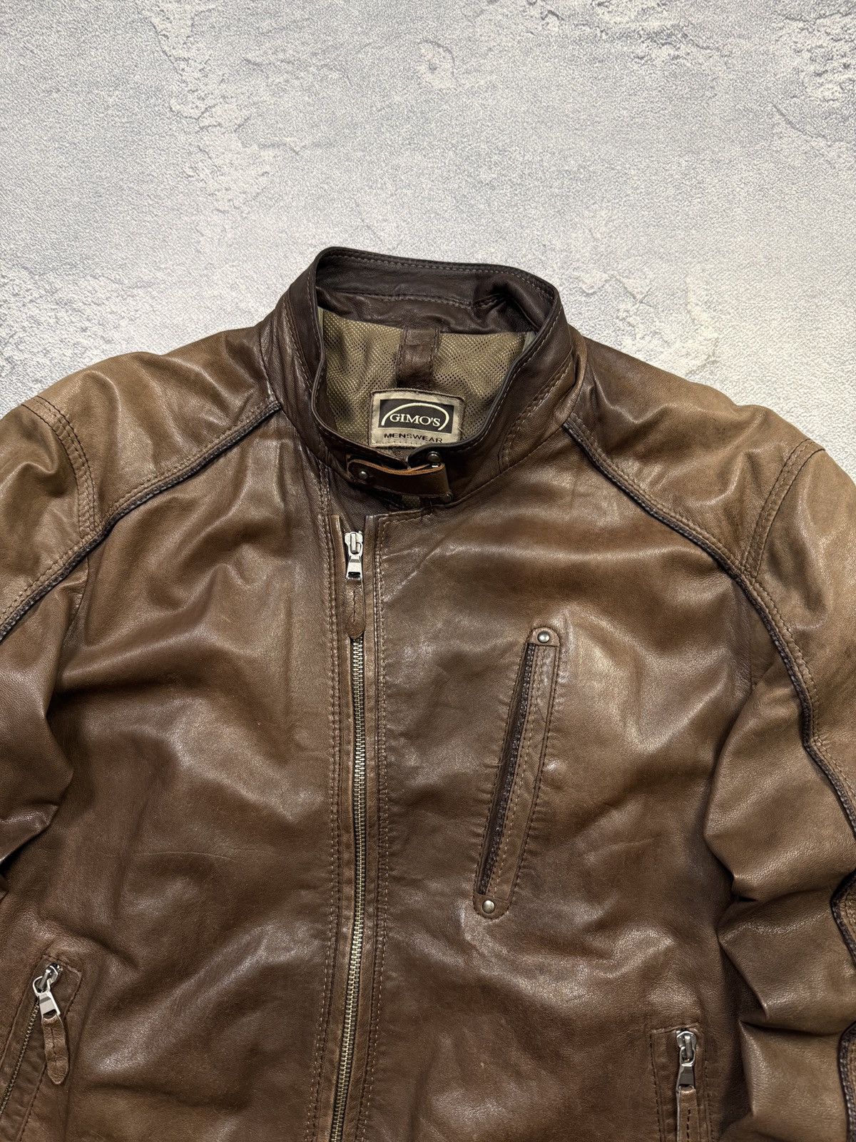 Gimo's Gimos Pelle Leather Bomber Jacket Japanse Style Size US L / EU 52-54 / 3 - 2 Thumbnail