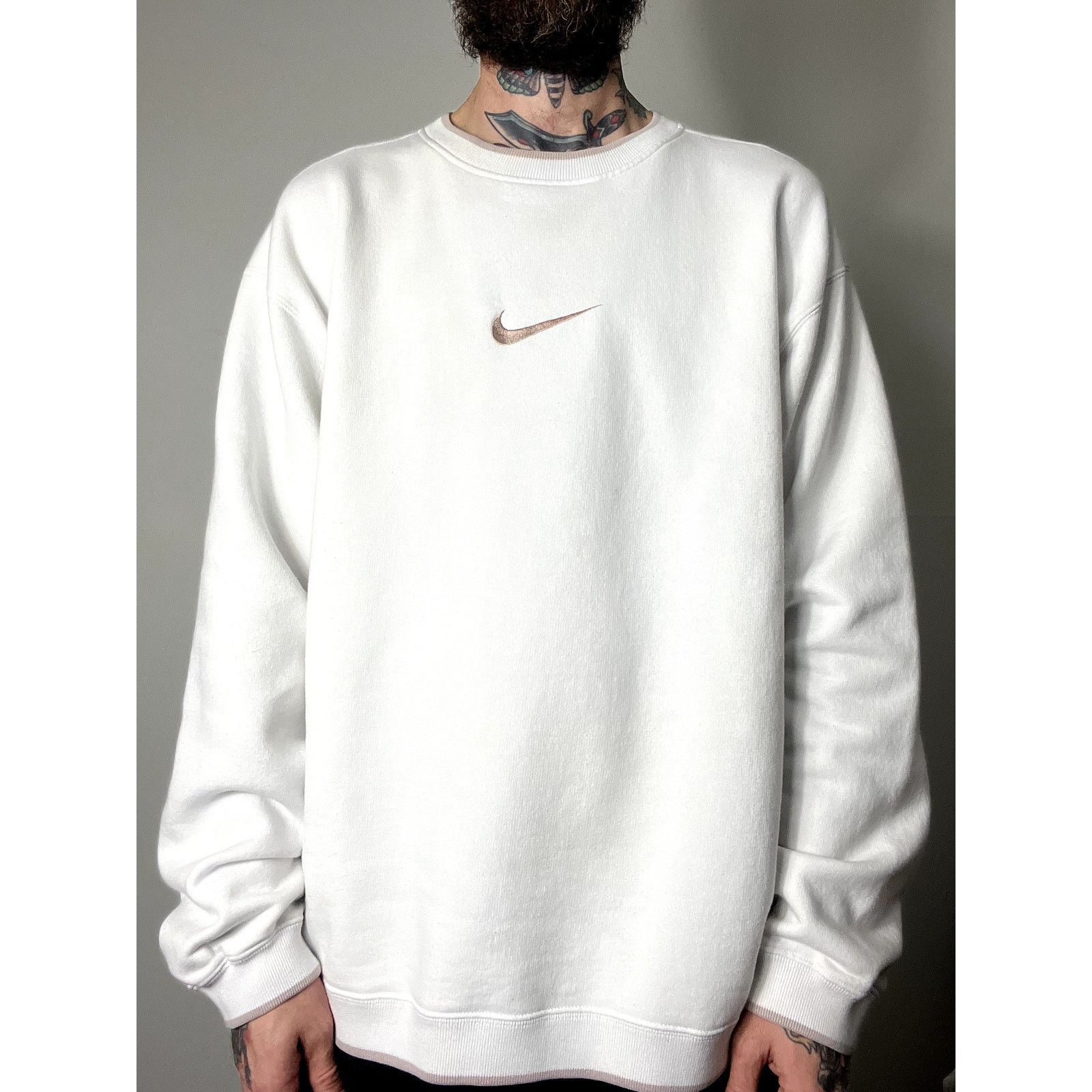 image of Nike Center Swoosh Sweatshirt in Beige, Men's (Size 2XL)