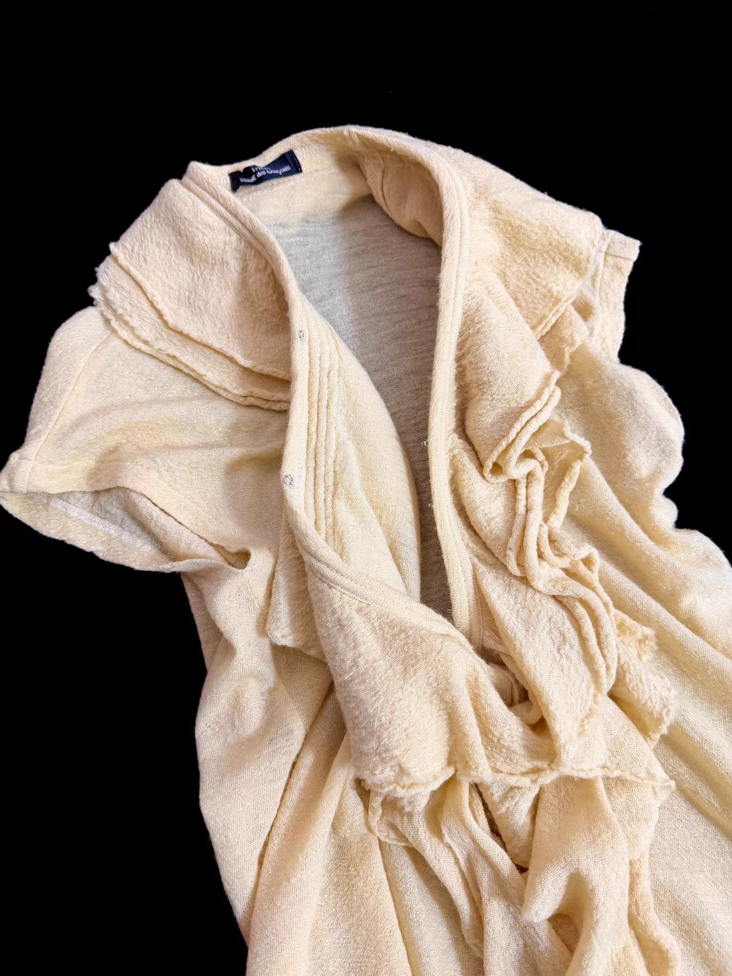 Comme des Garcons Comme des Garçons Layered Ruffle Wool Top Beige Size ONE SIZE - 4 Thumbnail