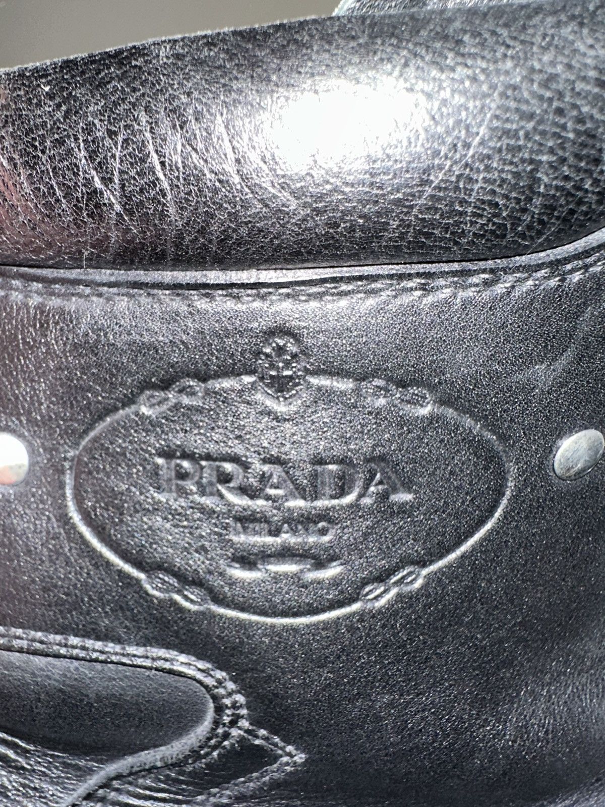 Prada Vintage Men’s Prada Boots Black/Silver 2007 Size 10 Size US 10 / EU 43 - 6 Thumbnail