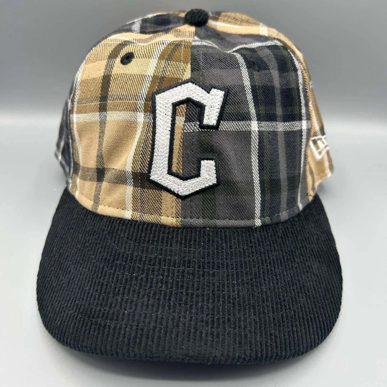New Era Cleveland Indians Guardians Hat Men Plaid Corduroy StrapBack Size ONE SIZE - 1 Thumbnail