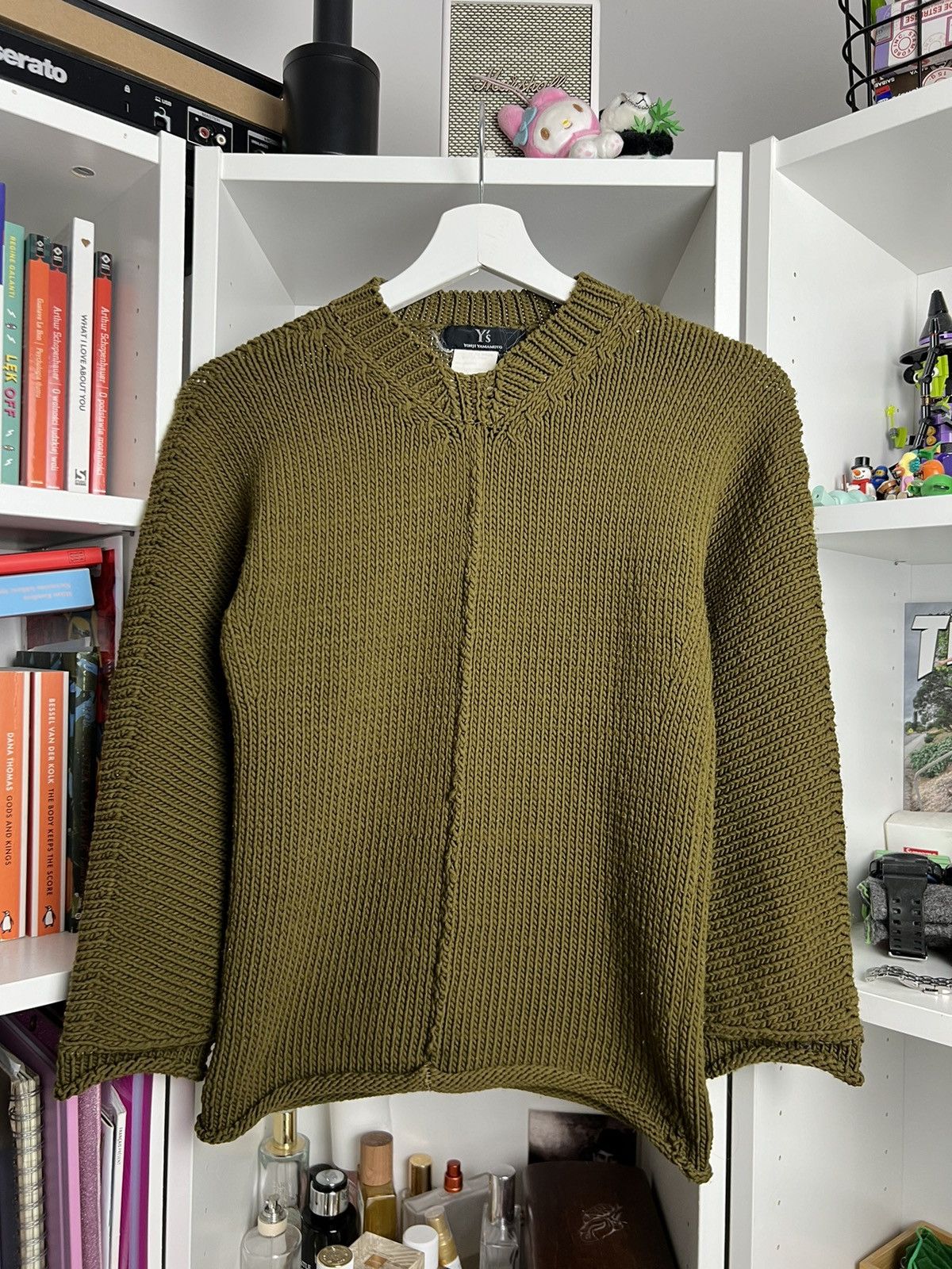 Japanese Brand × Y's × Yohji Yamamoto Vintage Y’s Yohji Yamamoto khaki knitted sweater S archive Size S / US 4 / IT 40 - 1 Thumbnail